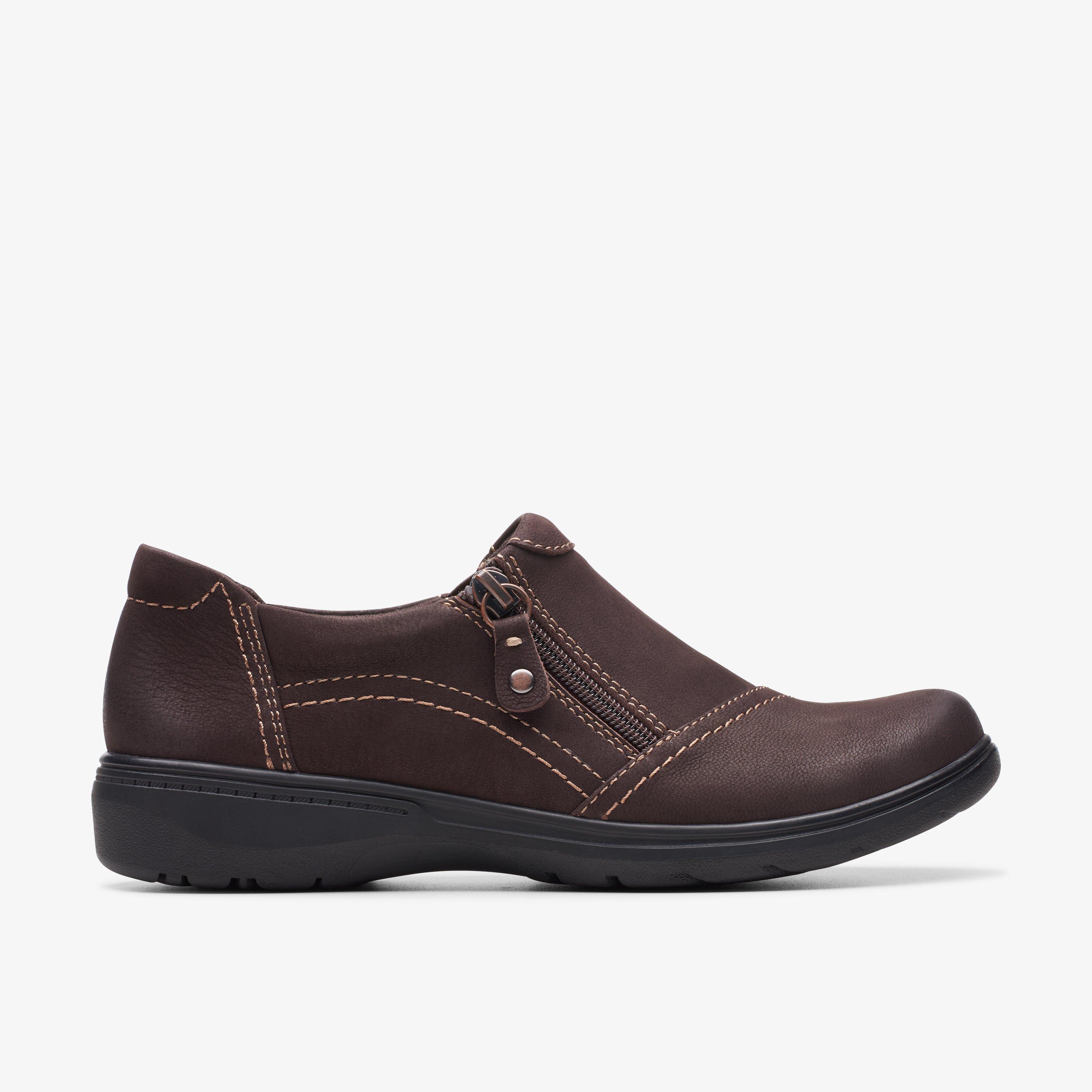 Clarks leather slip on shoes on sale