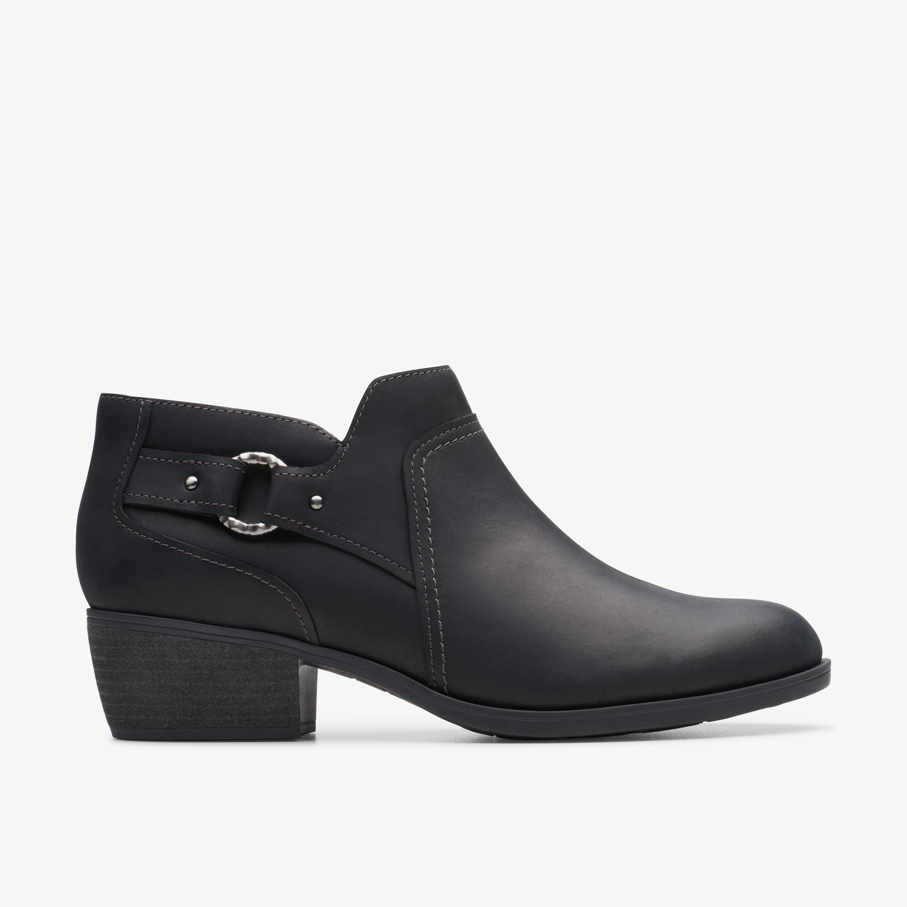 Clarks black cheap ankle boots sale