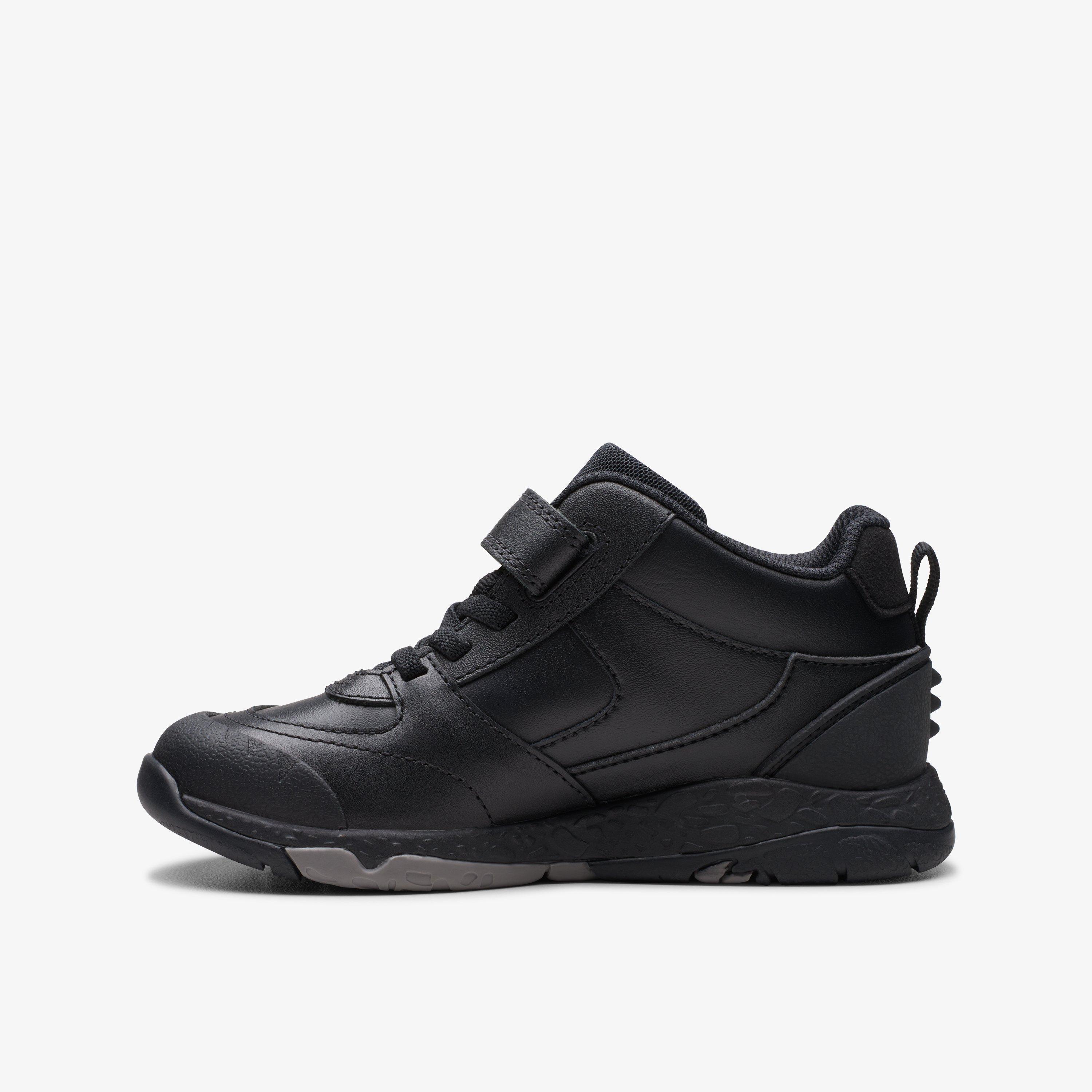 Steggy Stomp Kid Black Ankle Boots School Shoes, view 2 of 7