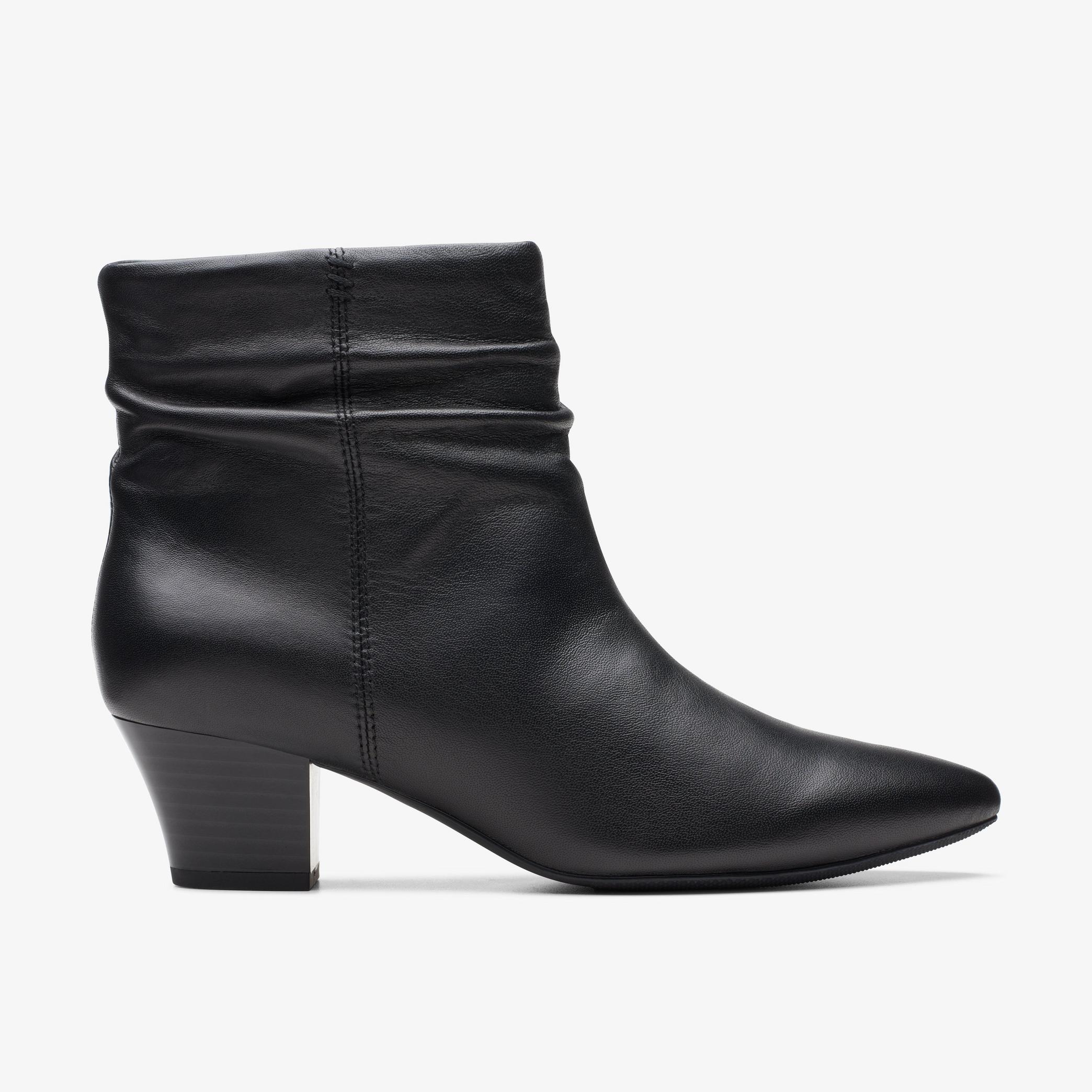 Teresa Skip Black Leather Ankle Boots, view 1 of 6