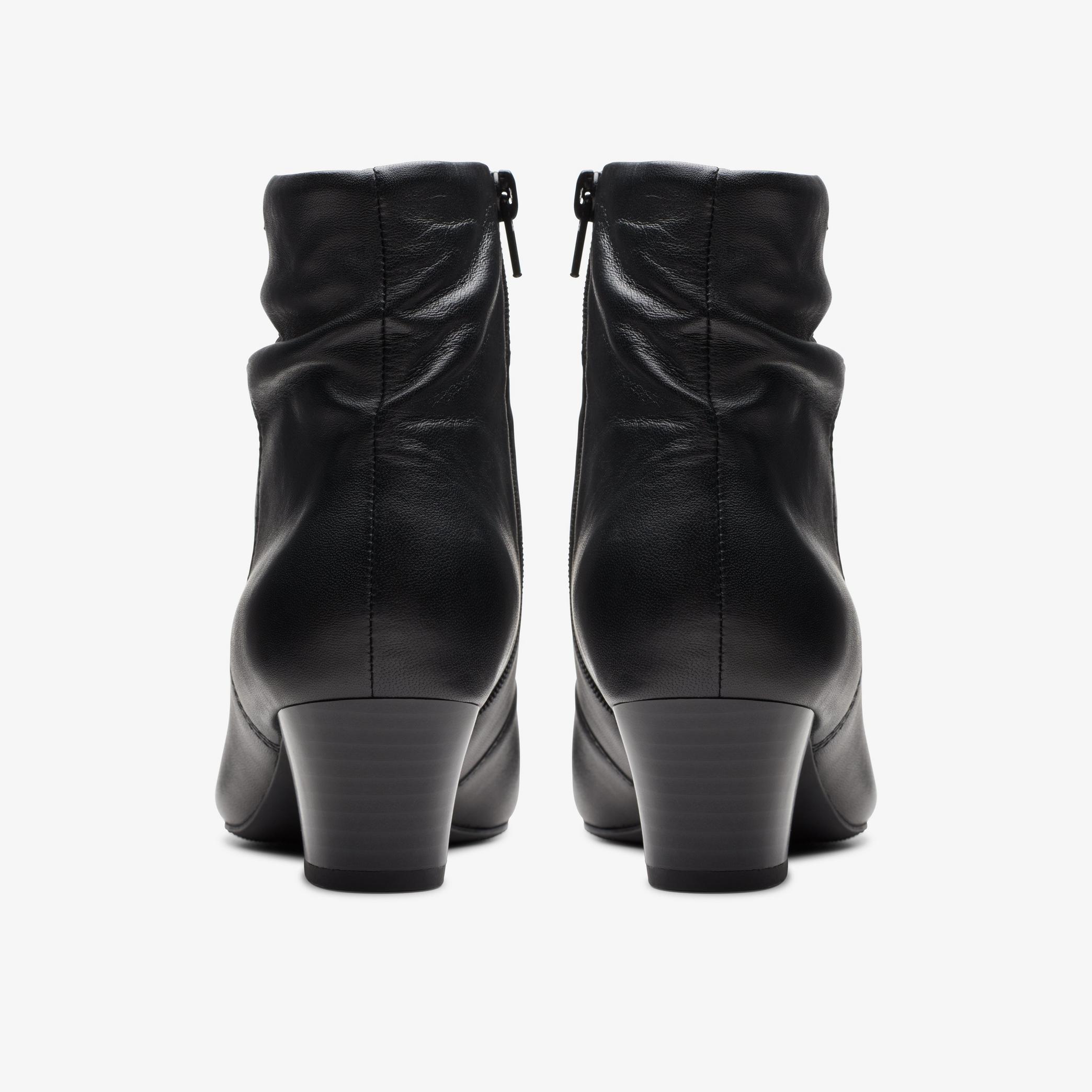 Teresa Skip Black Leather Ankle Boots, view 5 of 6