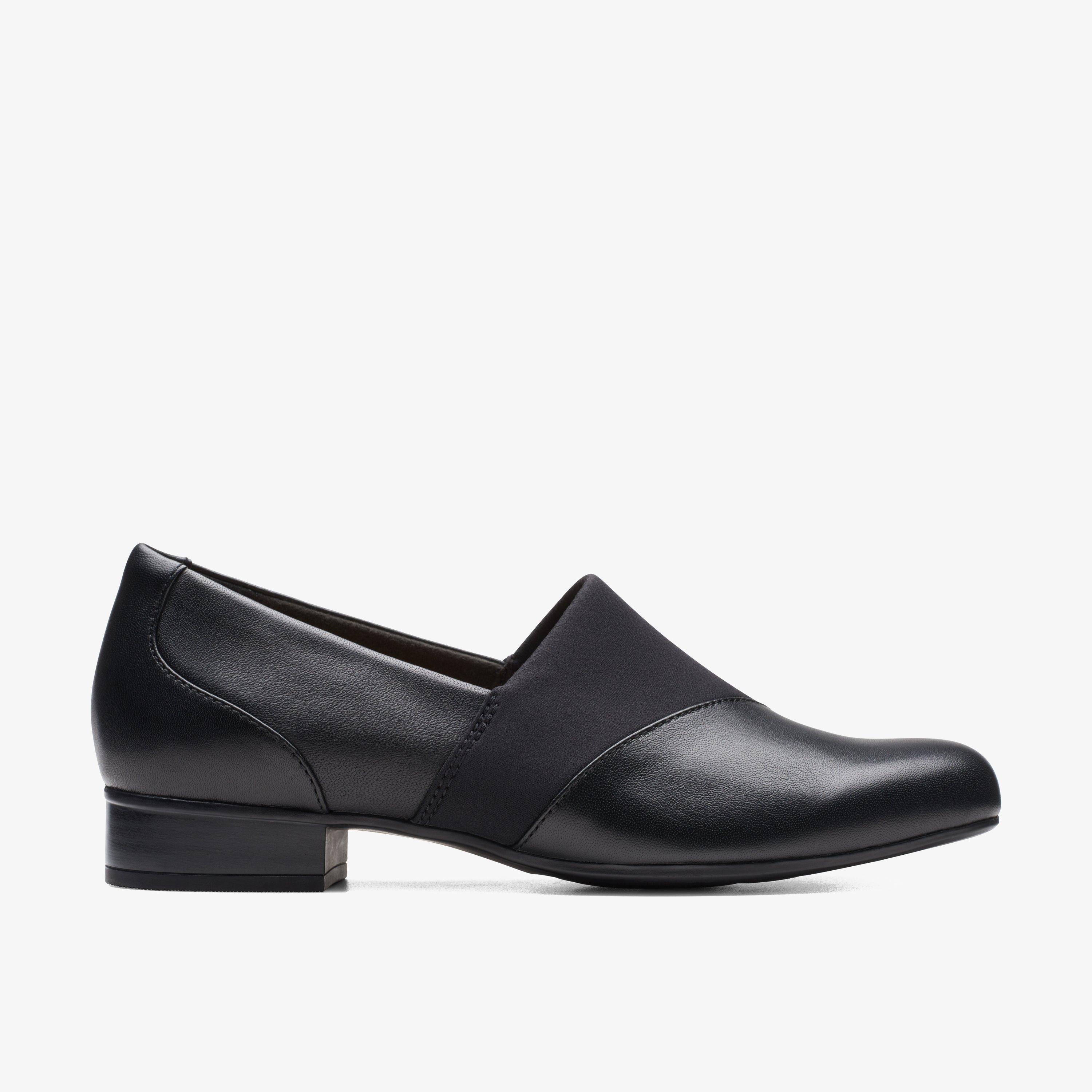 Juliet Gem  Black Leather Slip Ons High Heels, view 1 of 6