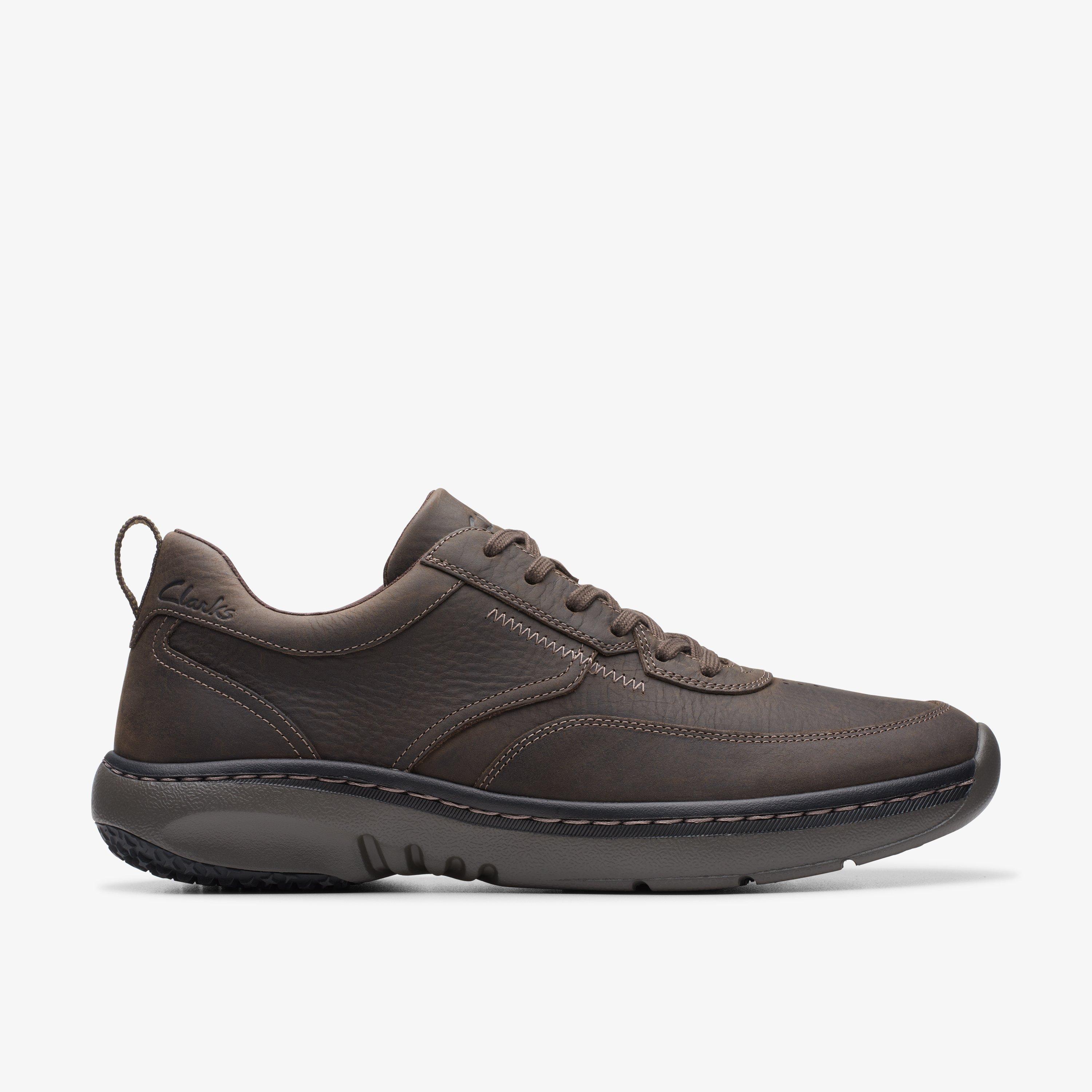 Mens Clarks Pro Lace Dark Brown Tumbled Trainers | Clarks IE