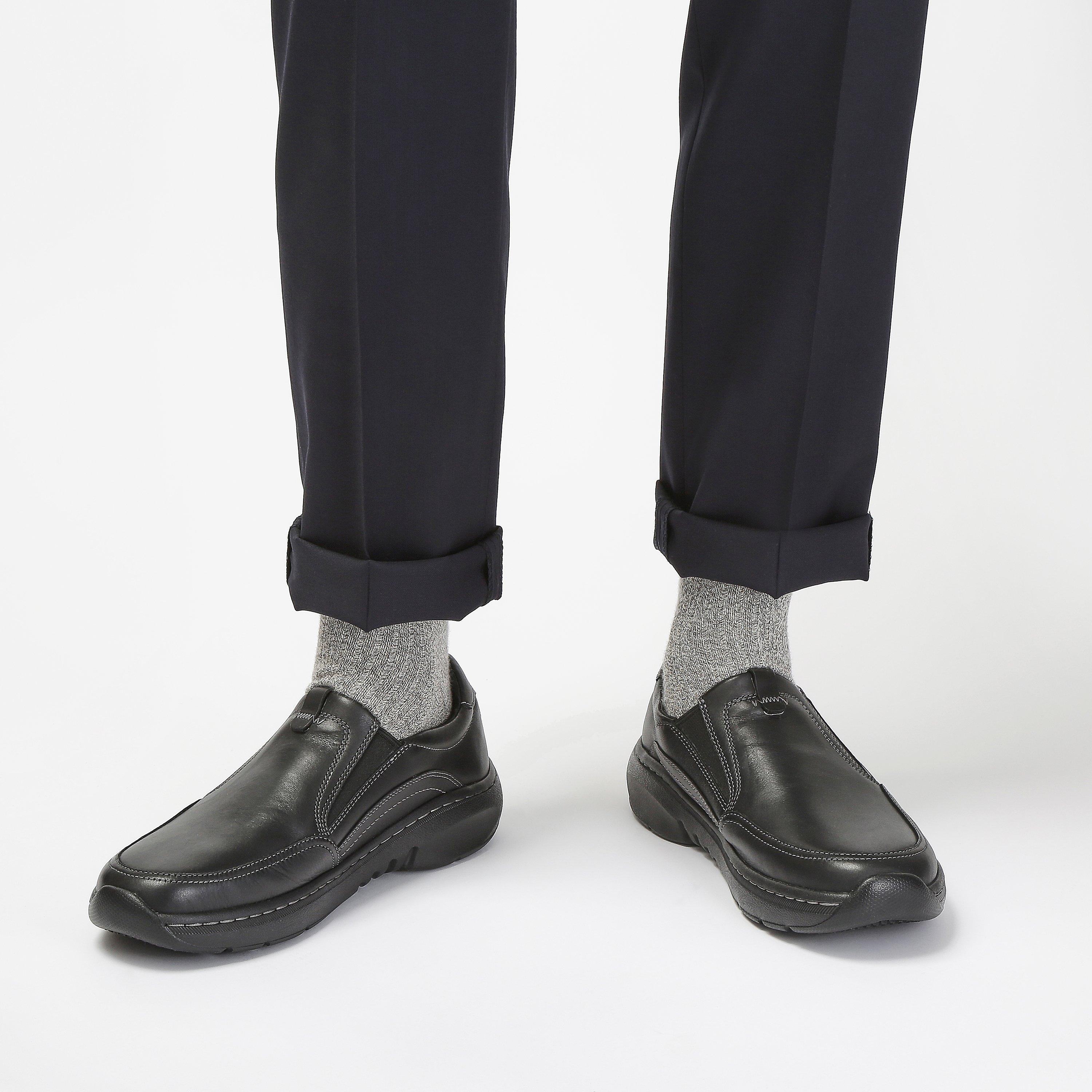 Clarks mens black work shoes online