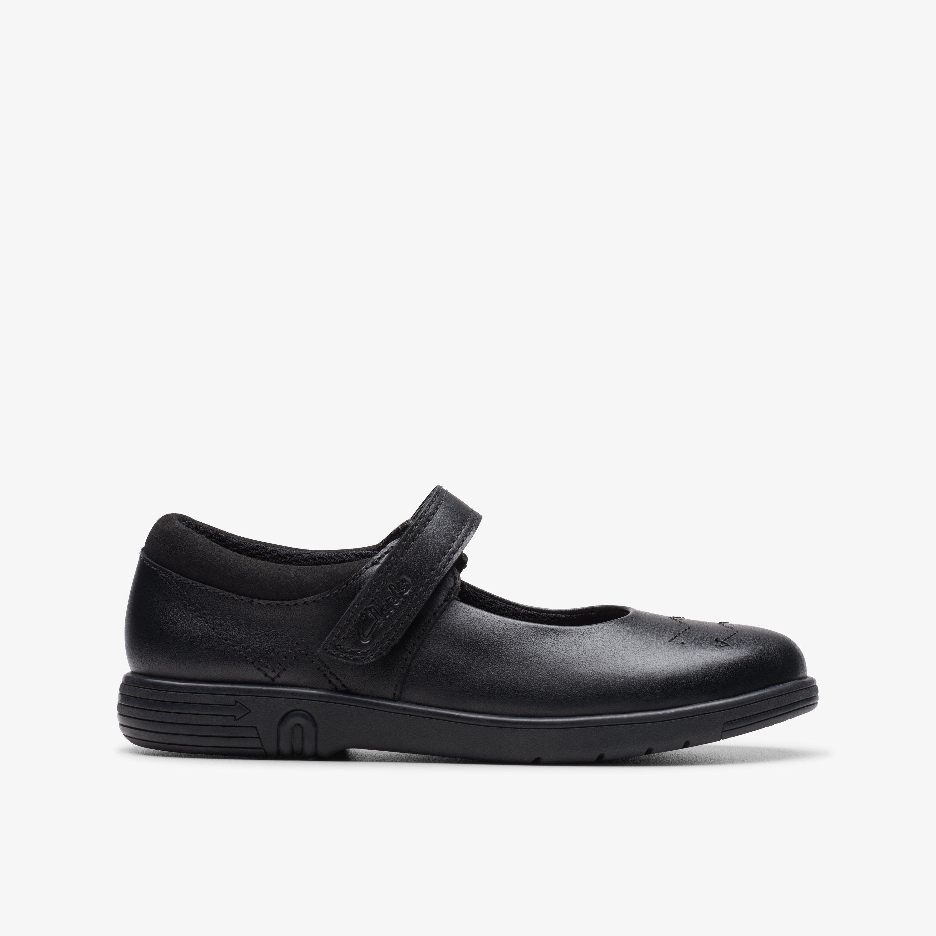 Girls Jazzy Jig Kid Black Leather Shoes | Clarks UK