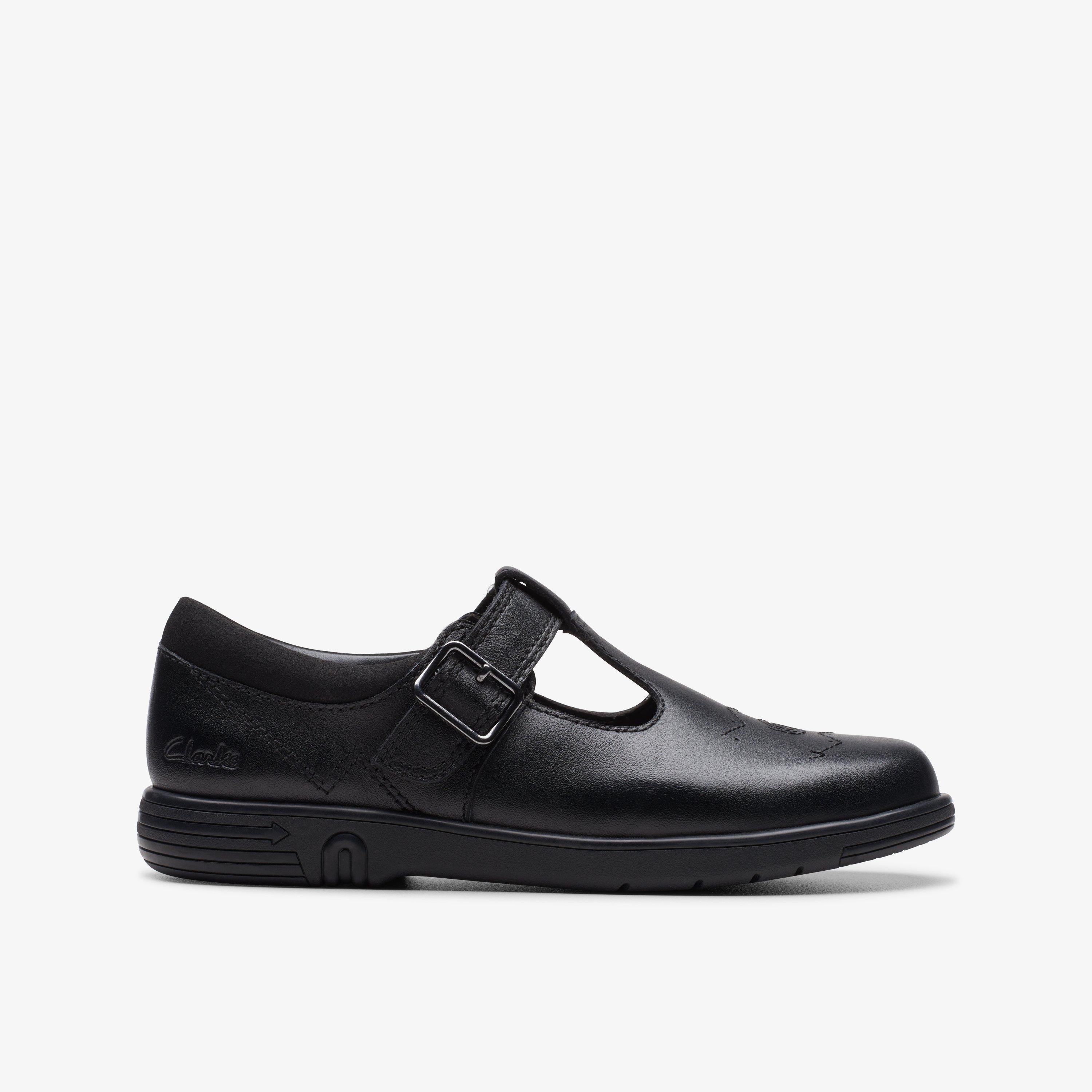 Girls Jazzy Tap Kid Black Leather Shoes Clarks UK