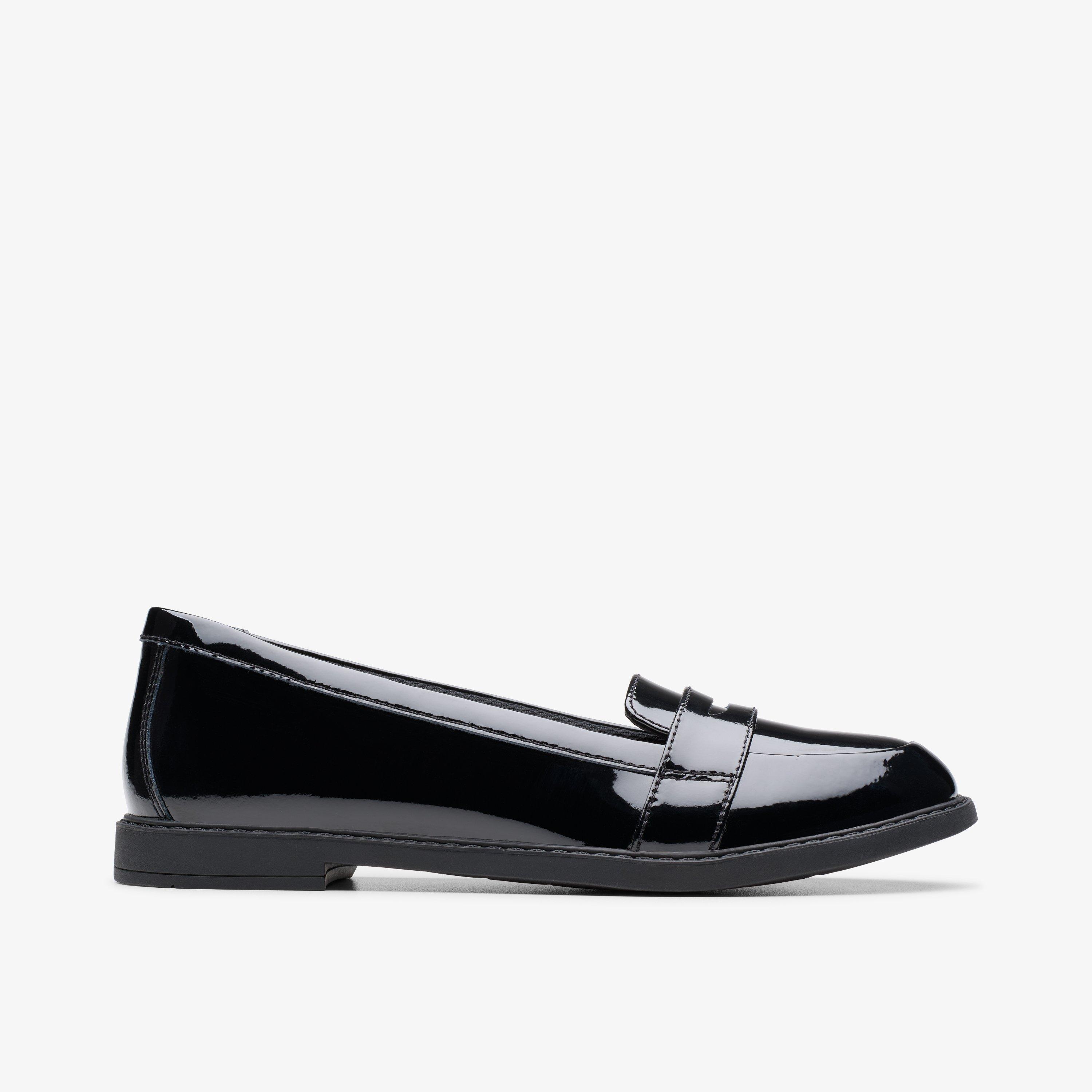 Girls Scala Loafer Youth Black Patent Loafers | Clarks UK