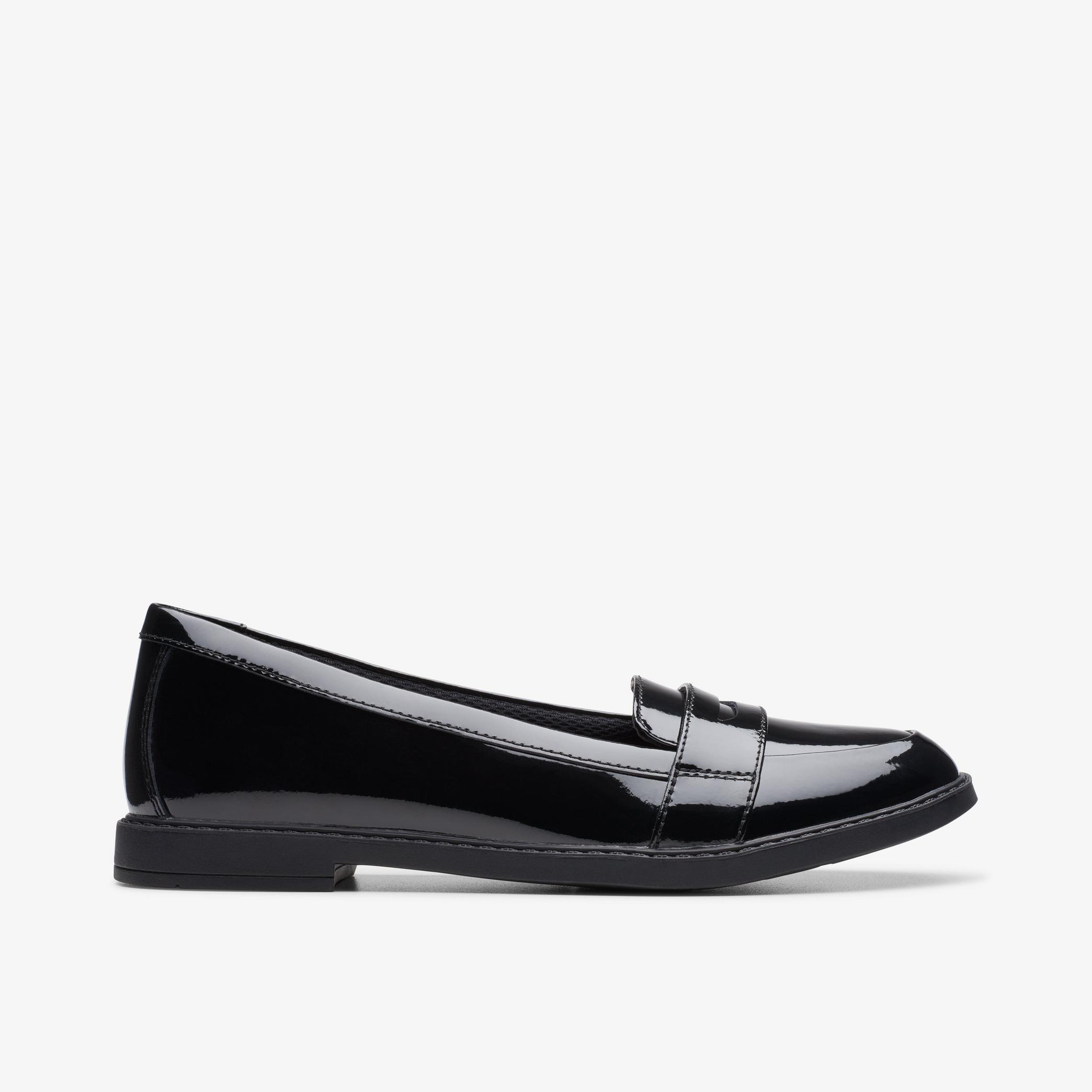 GIRLS Scala Loafer Youth Black Patent Loafers | Clarks UK