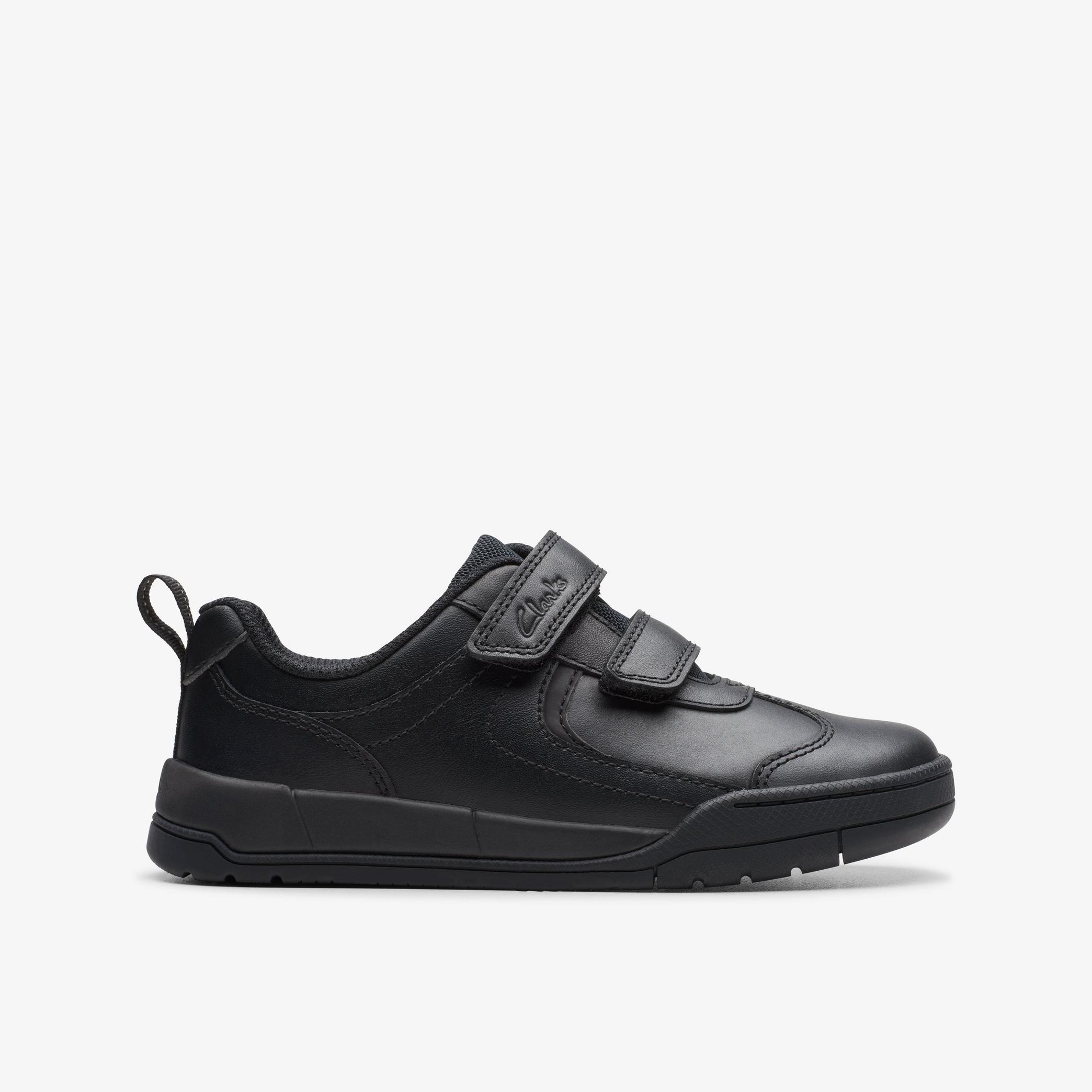 Kick Pace Kid Black Leather Shoes, view 1 of 6