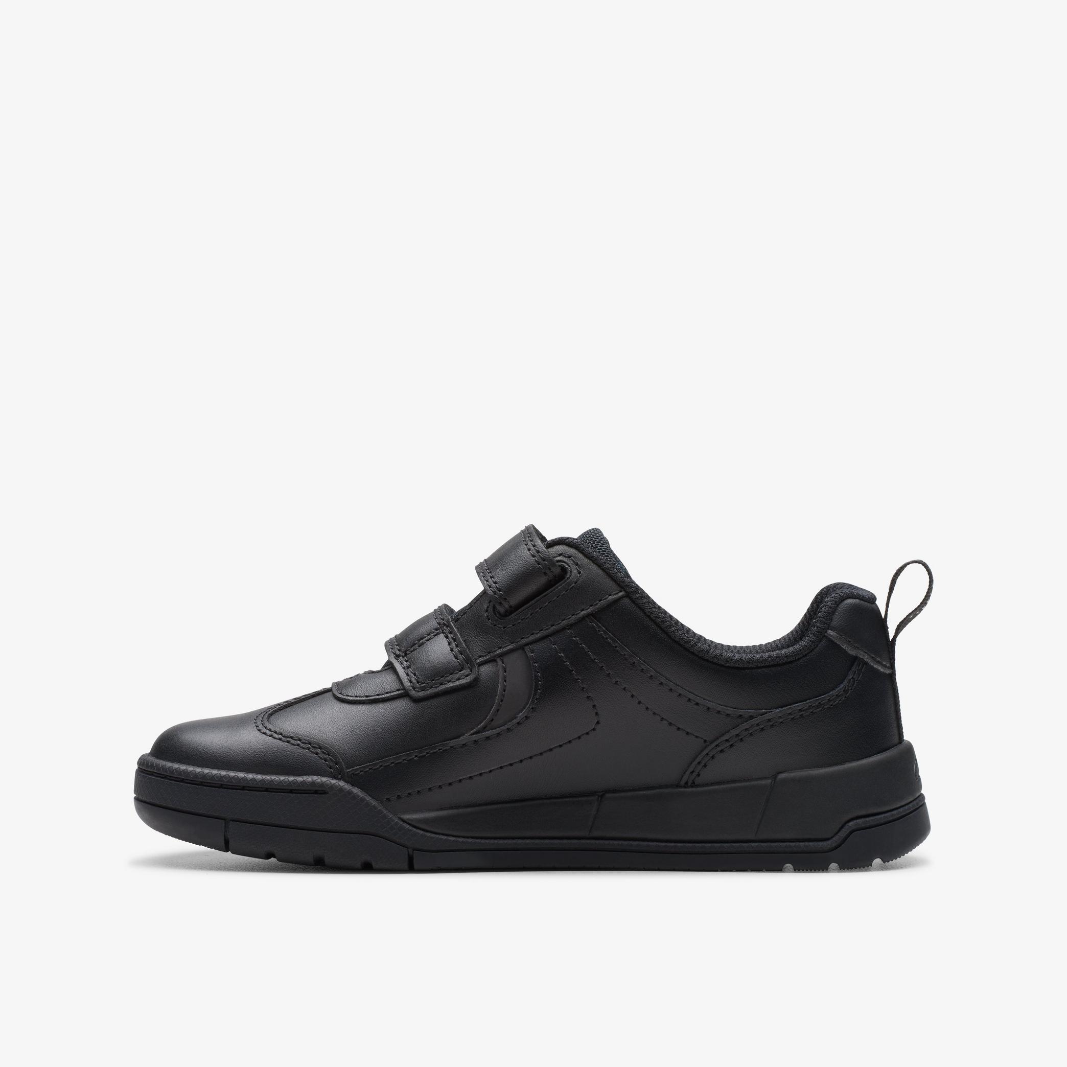 Kick Pace Kid Black Leather Shoes, view 2 of 6