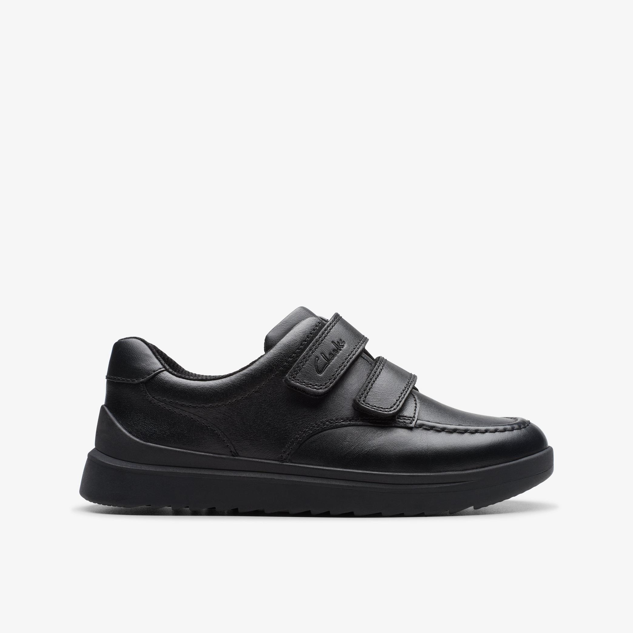 Goal Style Kid Black Leather Shoes, view 1 of 6