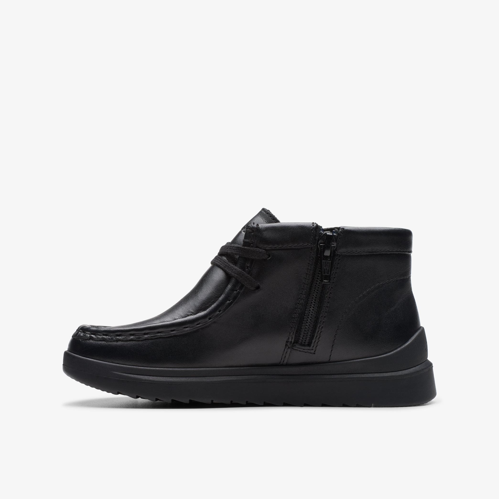 BOYS Goal Wally Kid Black Leather Ankle Boots | Clarks UK