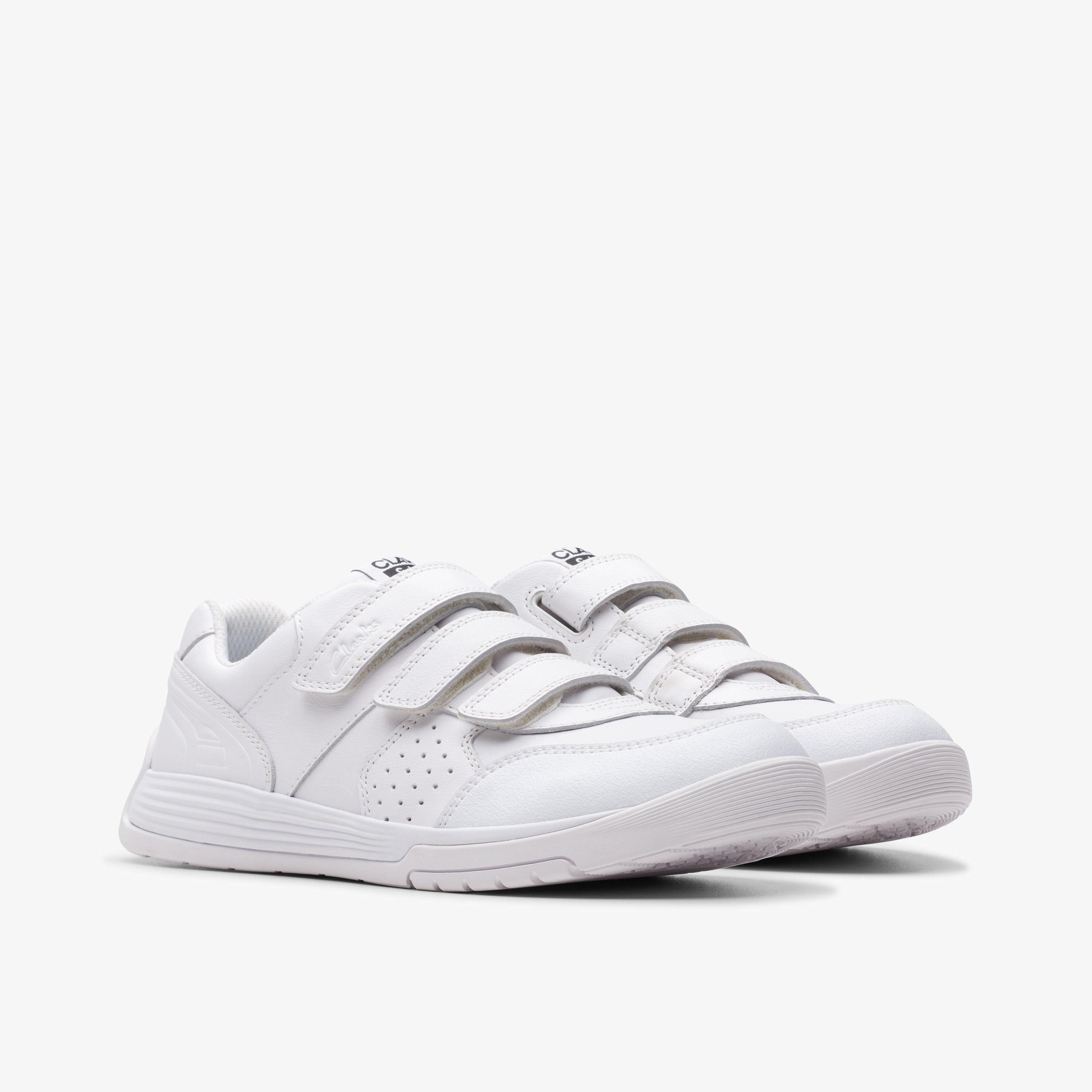 Clarks boys white trainers clearance