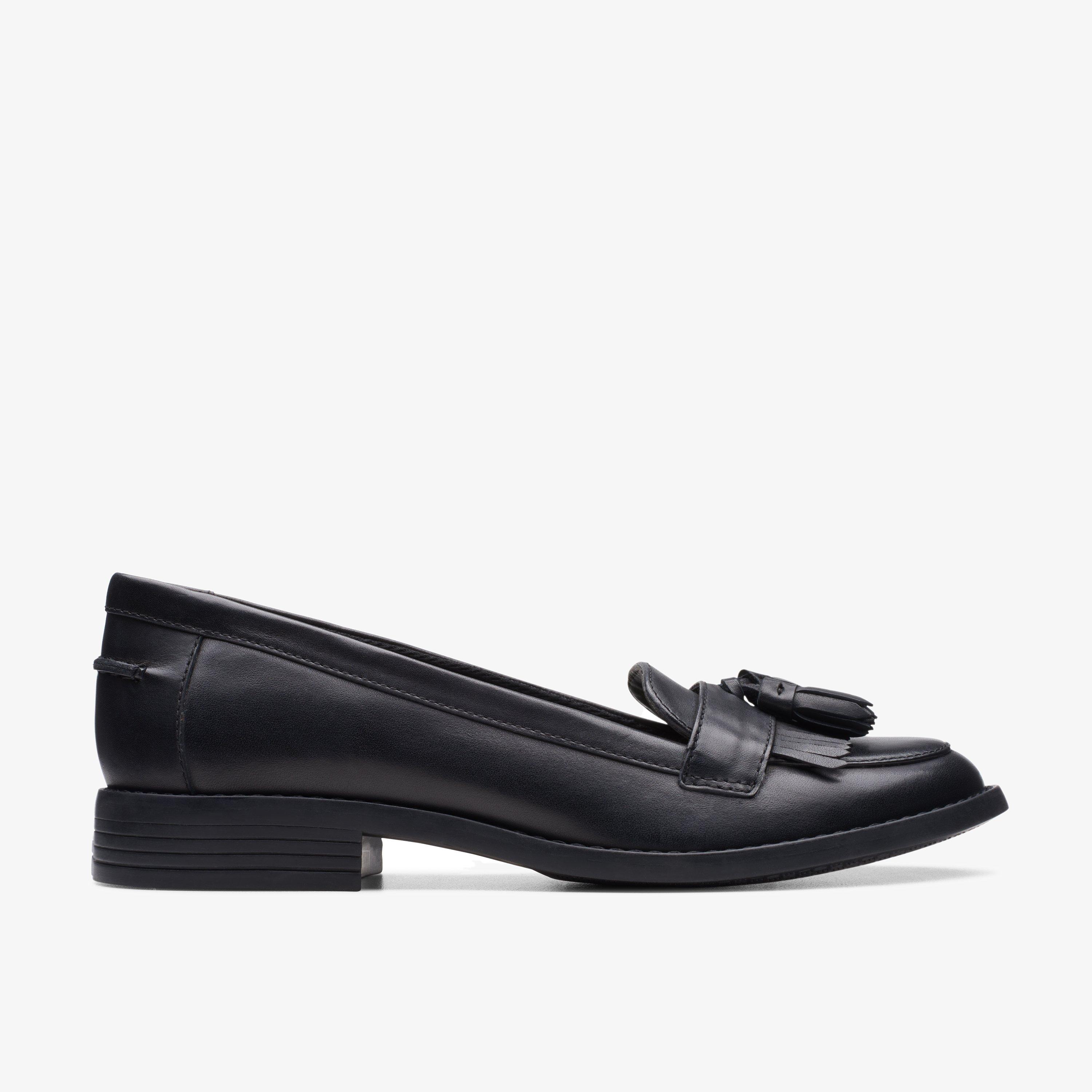 Womens Camzin Angelica Black Leather Loafers | Clarks UK