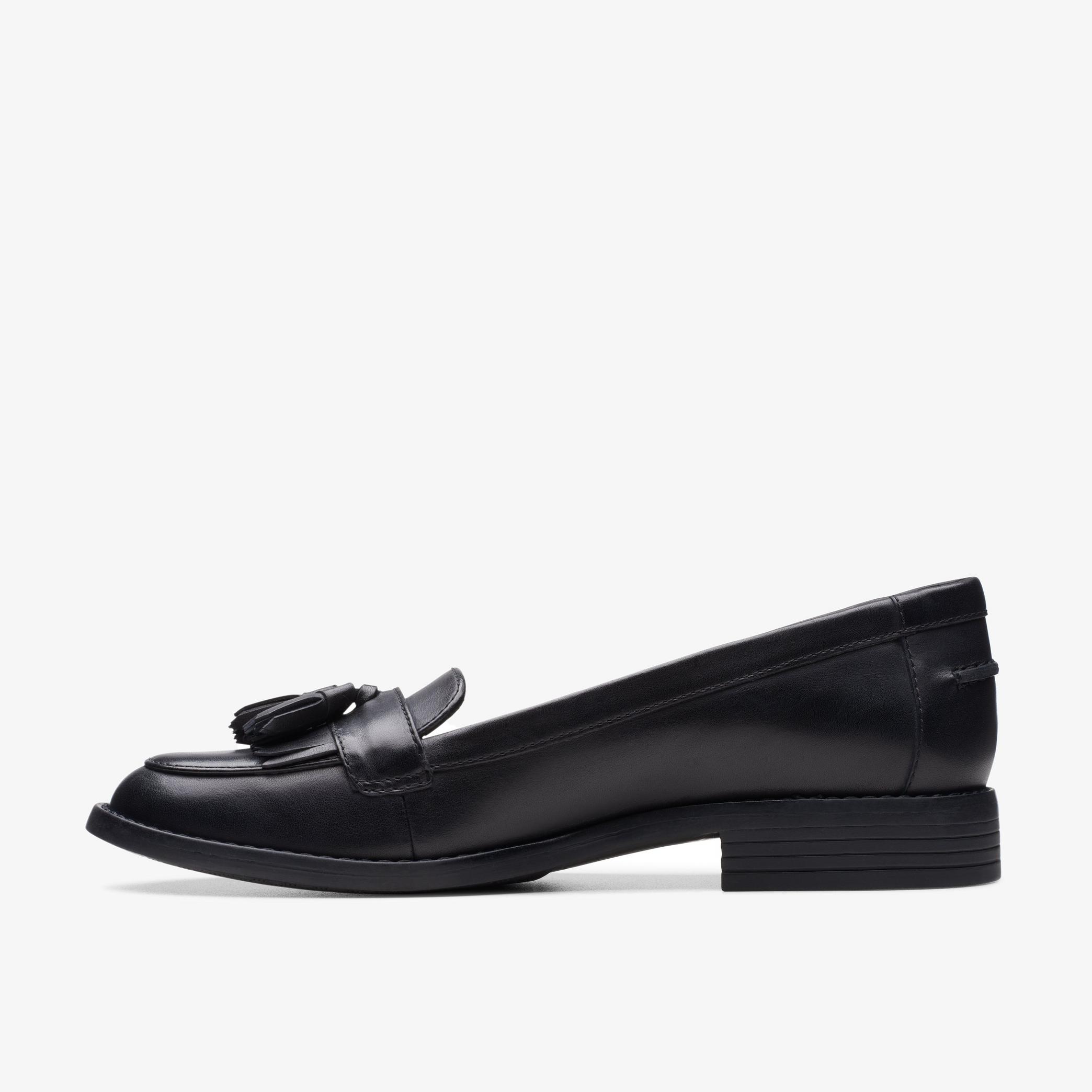 WOMENS Camzin Angelica Black Leather Loafers | Clarks UK