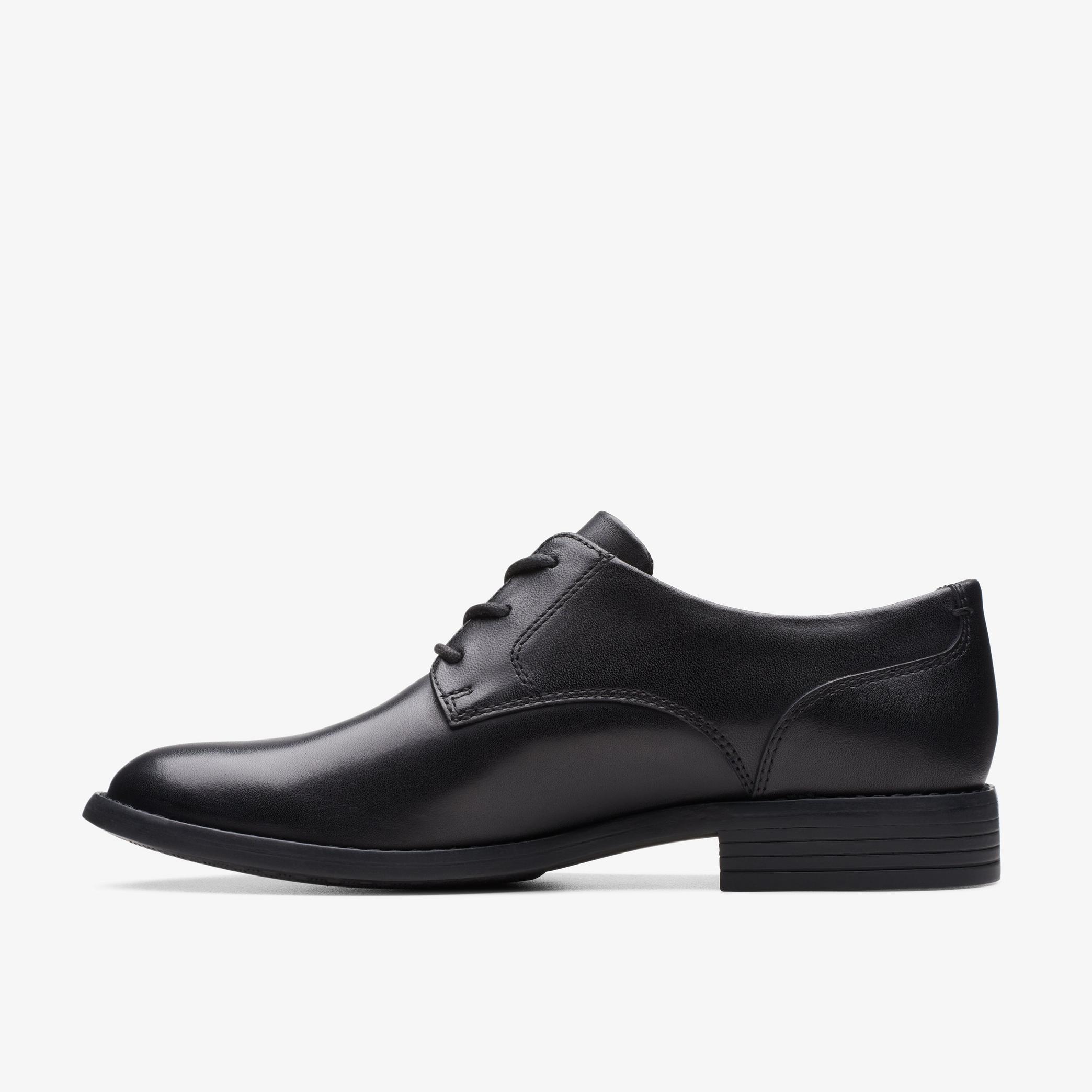 Camzin Iris Black Leather Derby Shoes, view 2 of 6