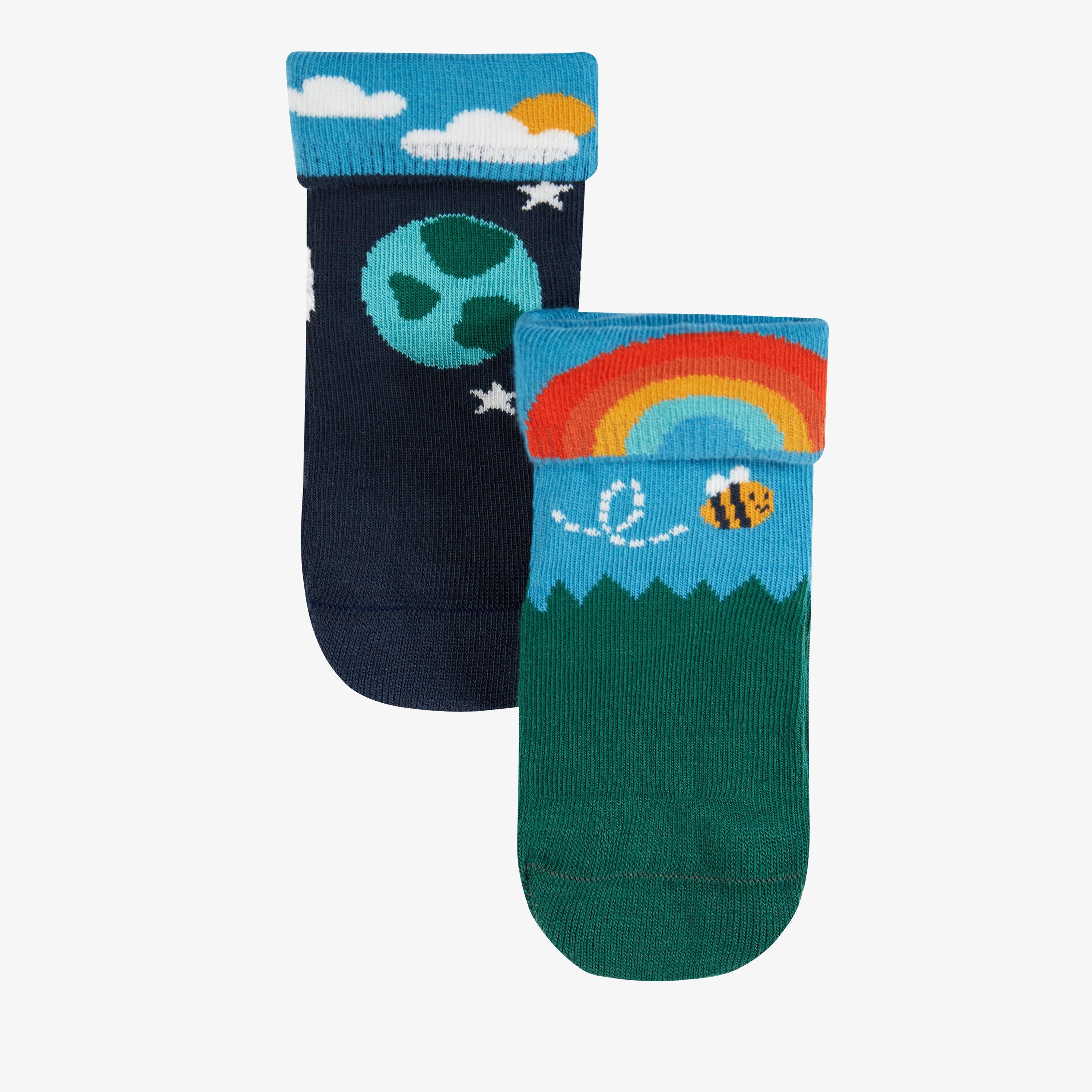 Fun Foldover Socks 6-12 months 2 Packs Day/Night Socks, view 1 of 4