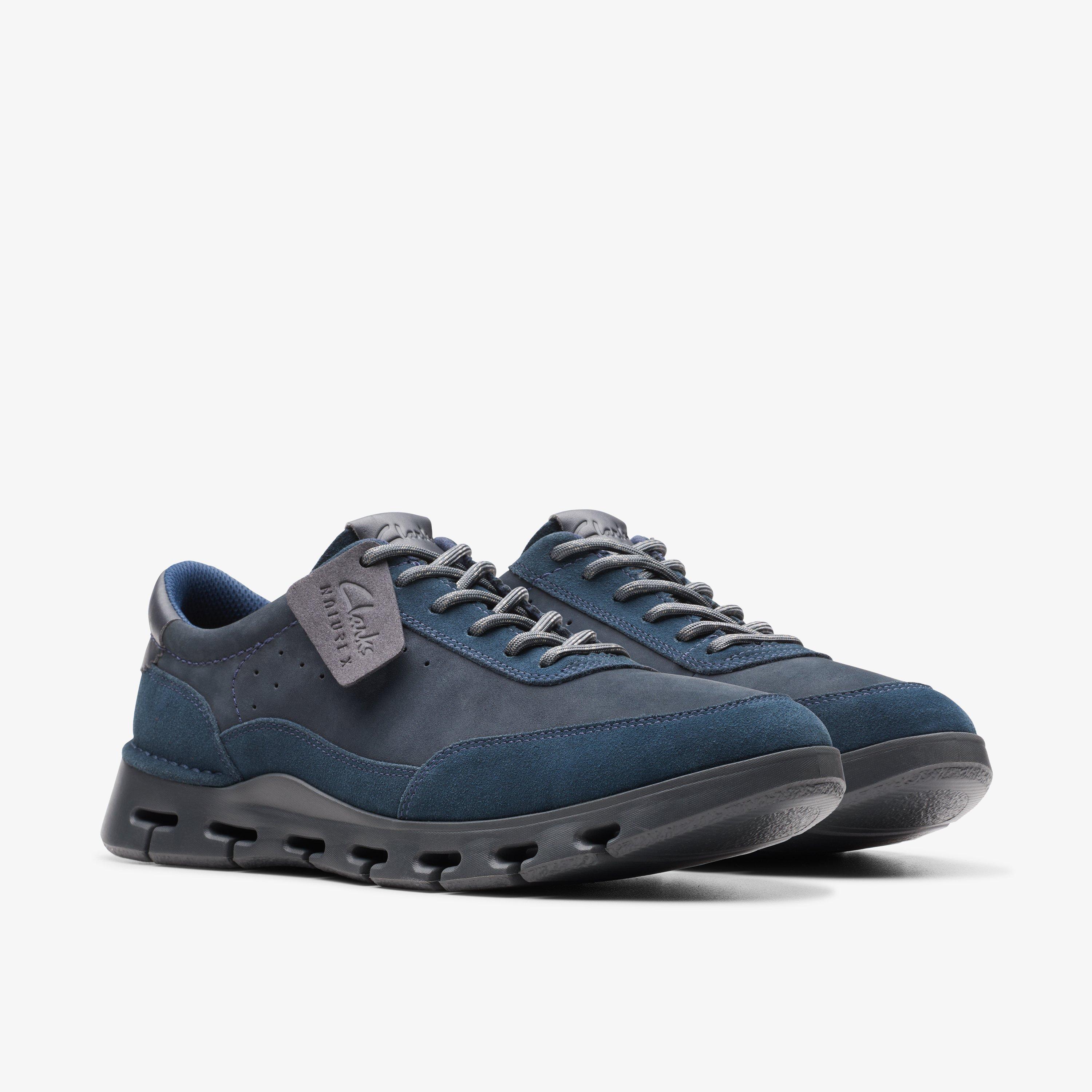 Mens Nature X One Navy Nubuck Trainers Clarks Outlet