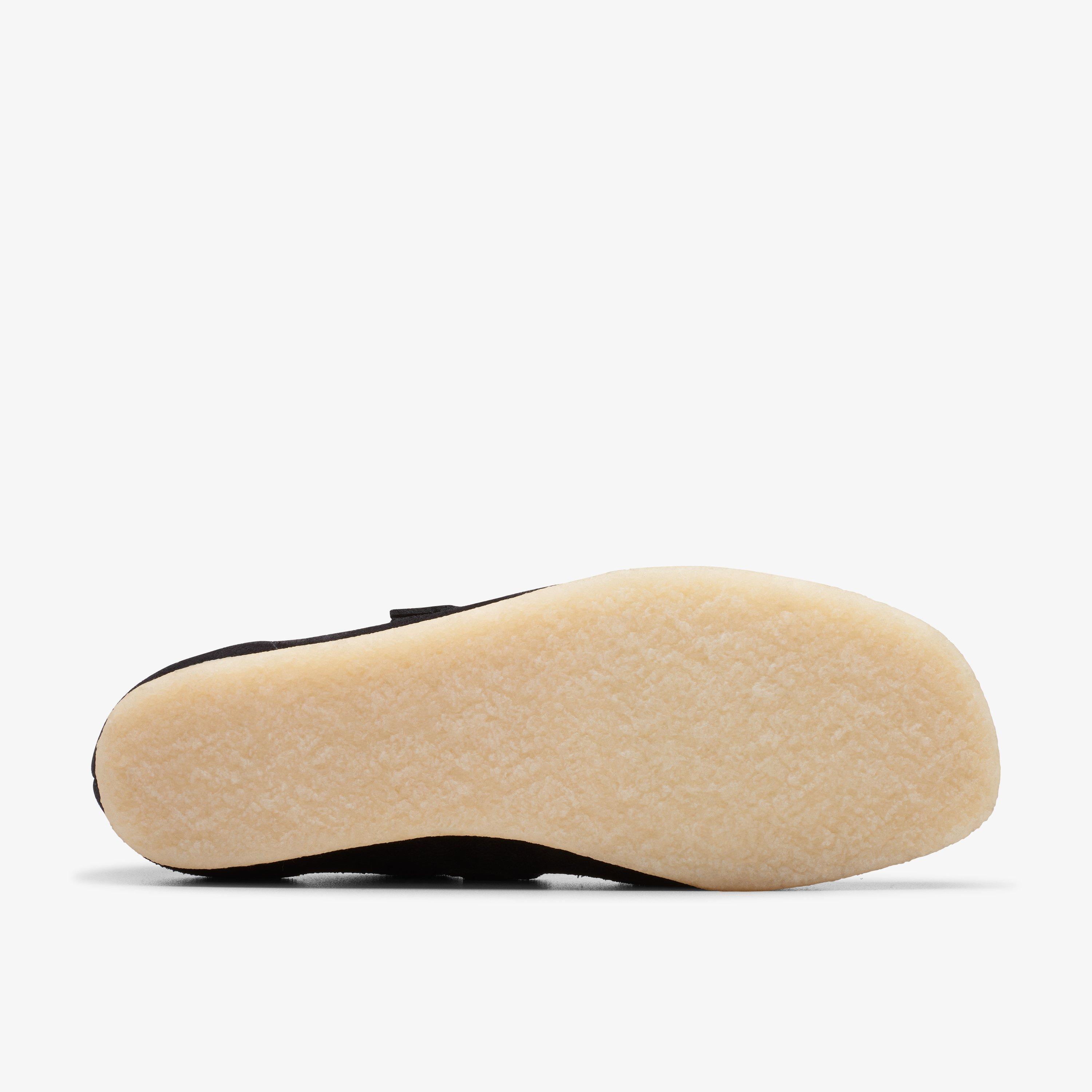 black suede wallabees