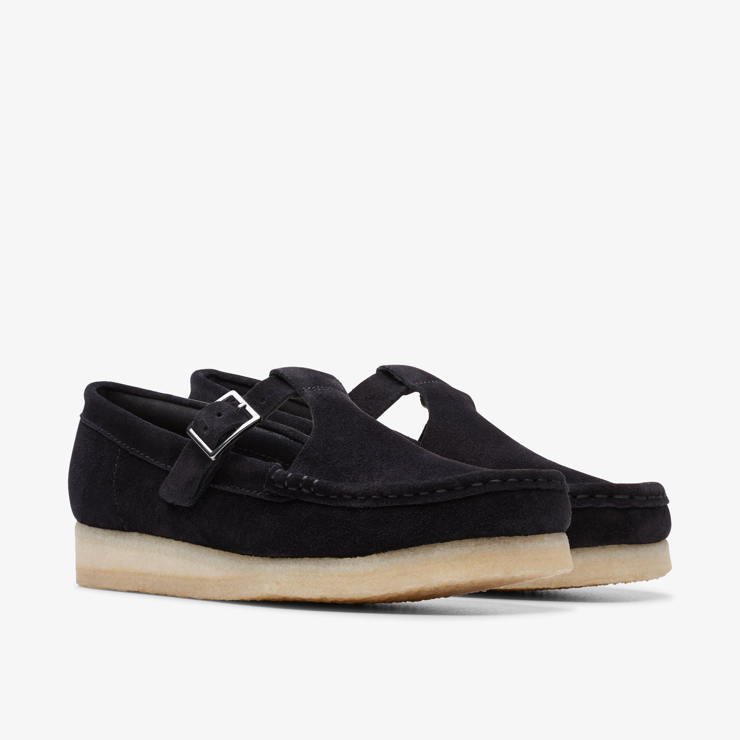 black suede wallabees