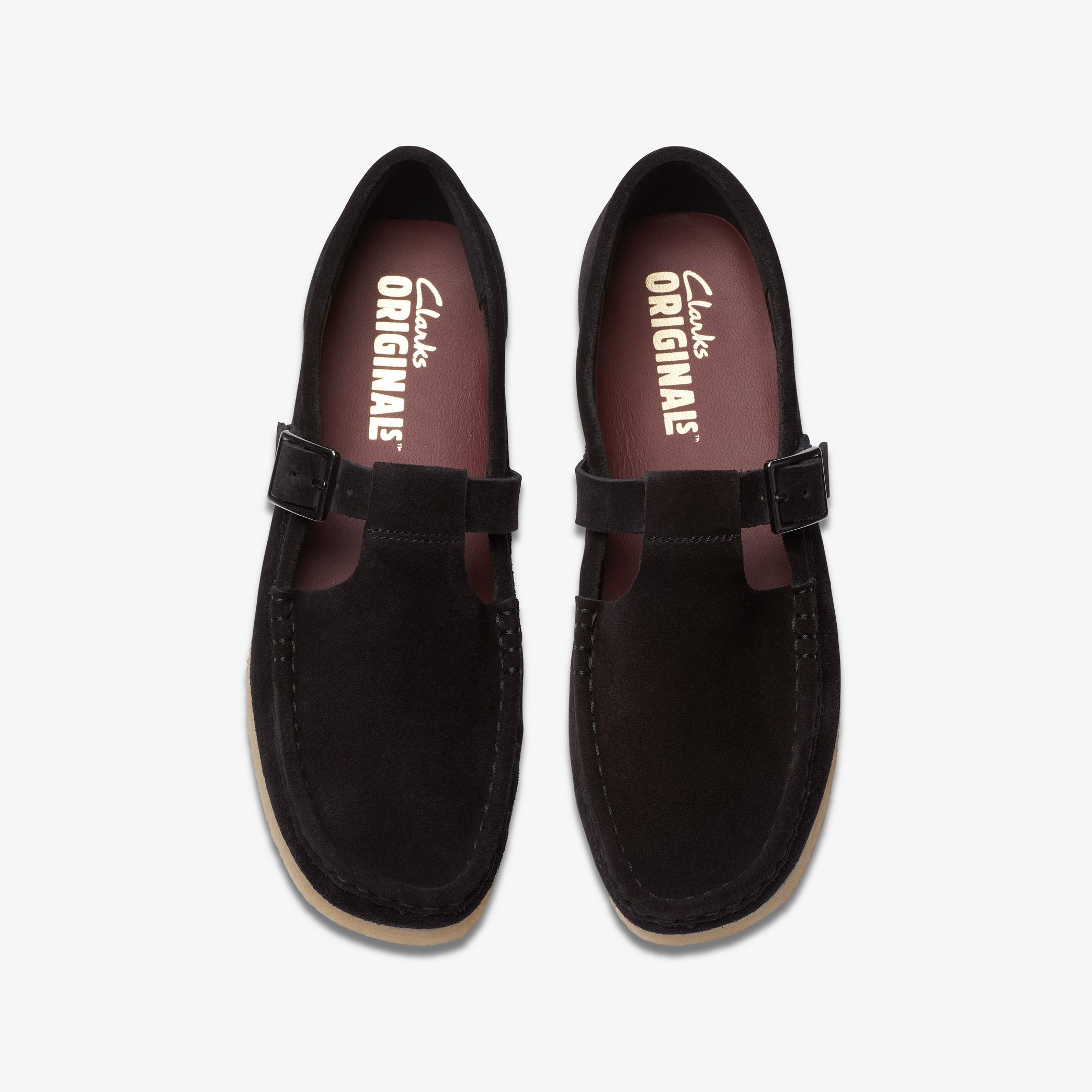 Wallabee T Bar Black Suede Loafers, view 6 of 6