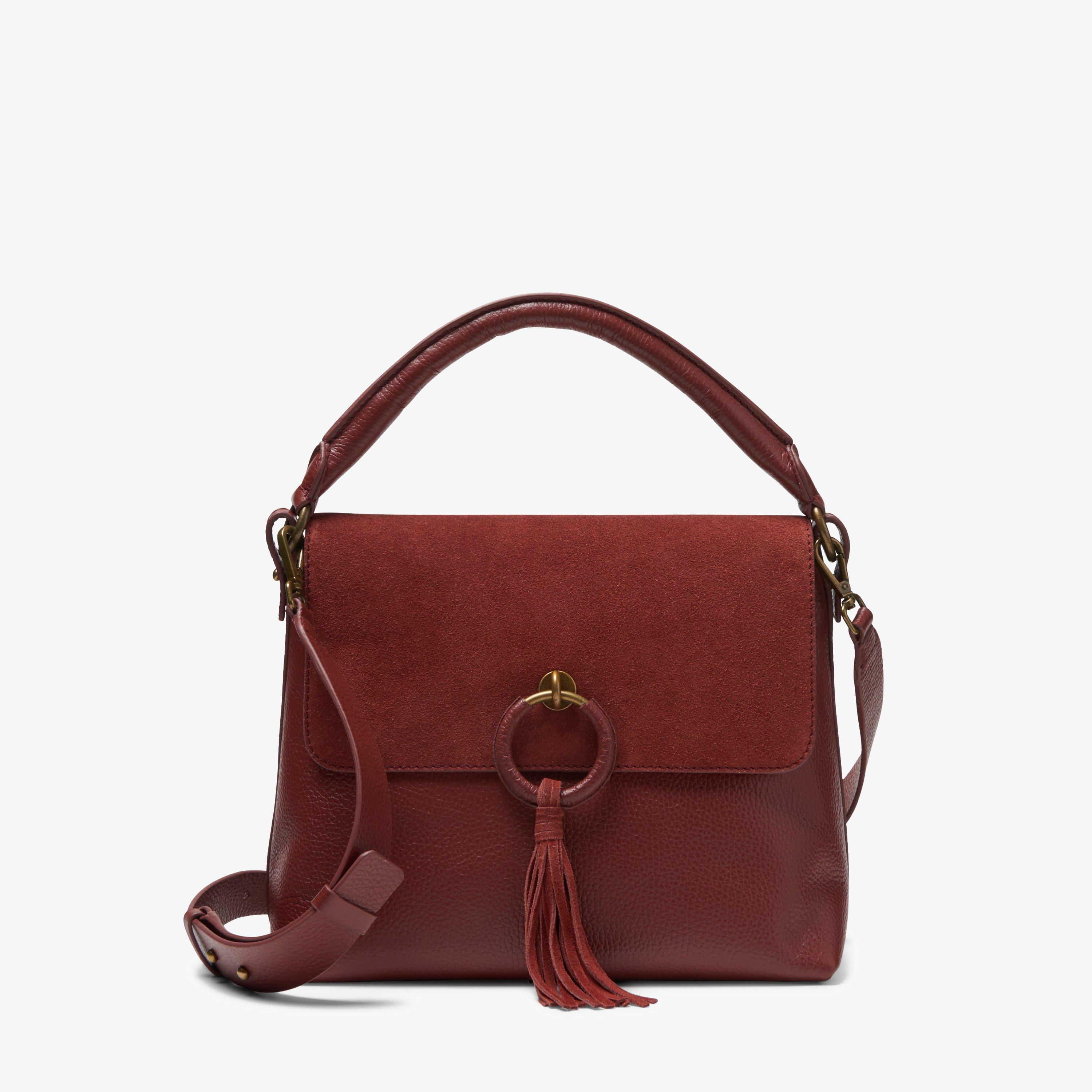 Clarks burgundy 2025 patent bag