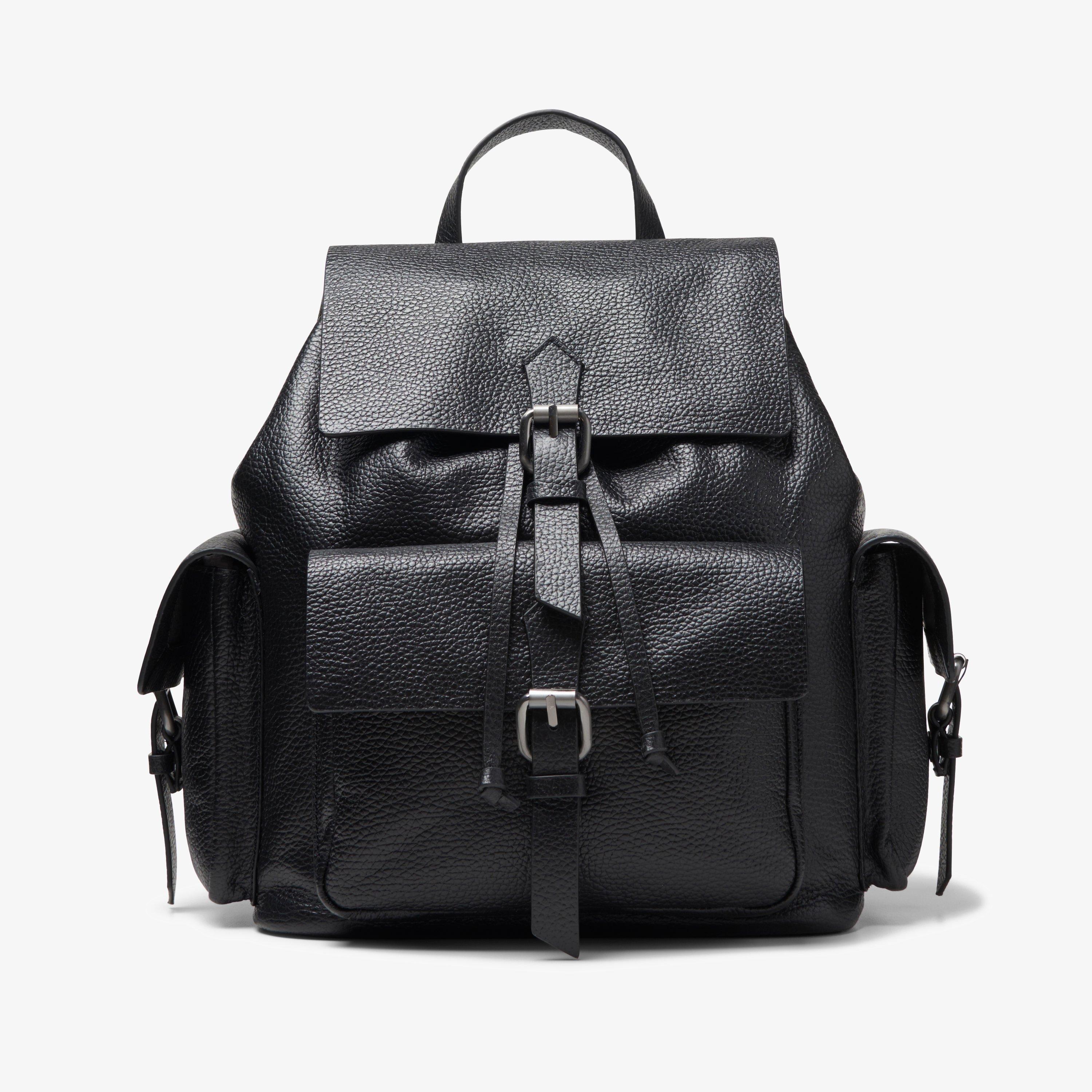 Womens Raelyn Pack Black Leather Backpack | Clarks UK