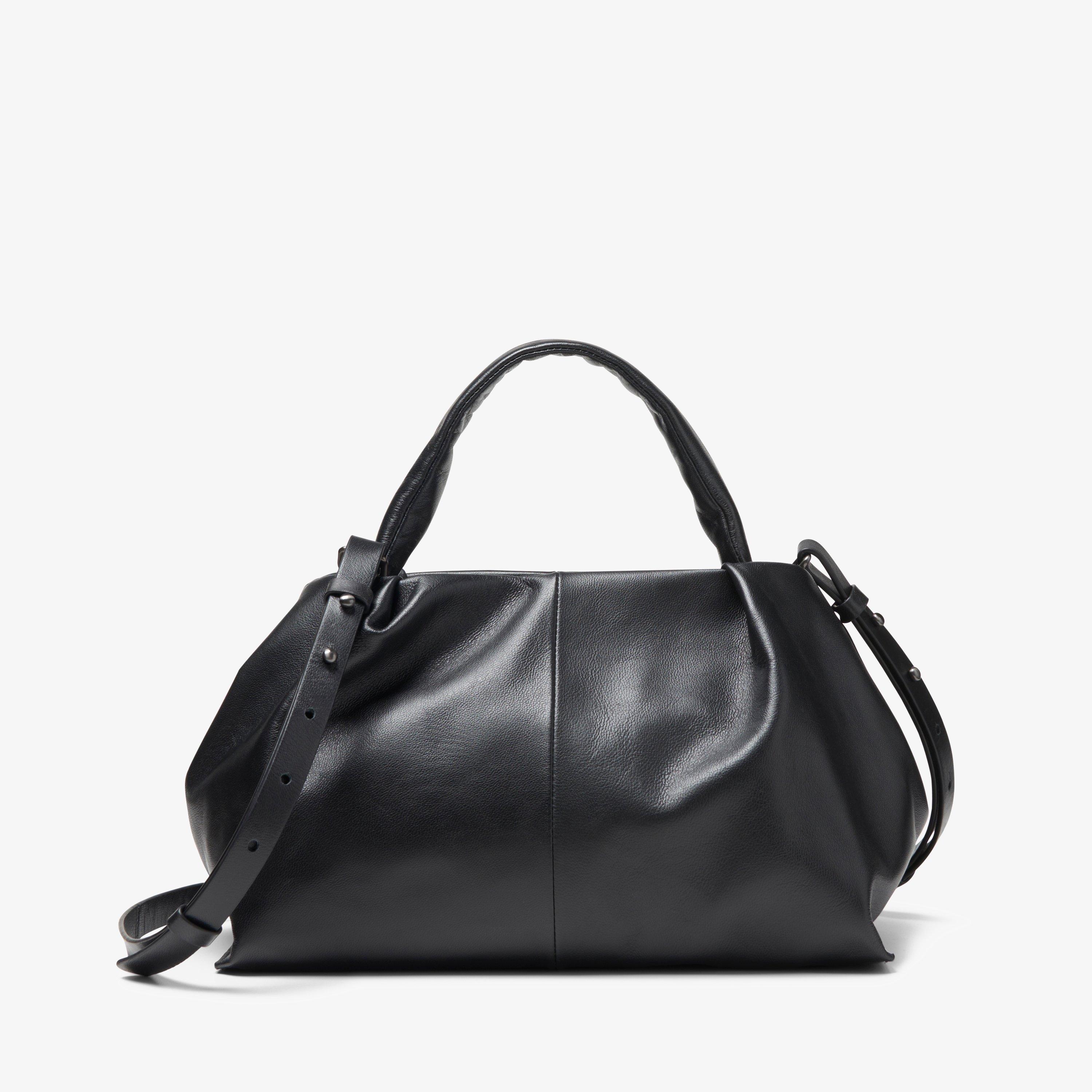 Clarks black leather bag new arrivals