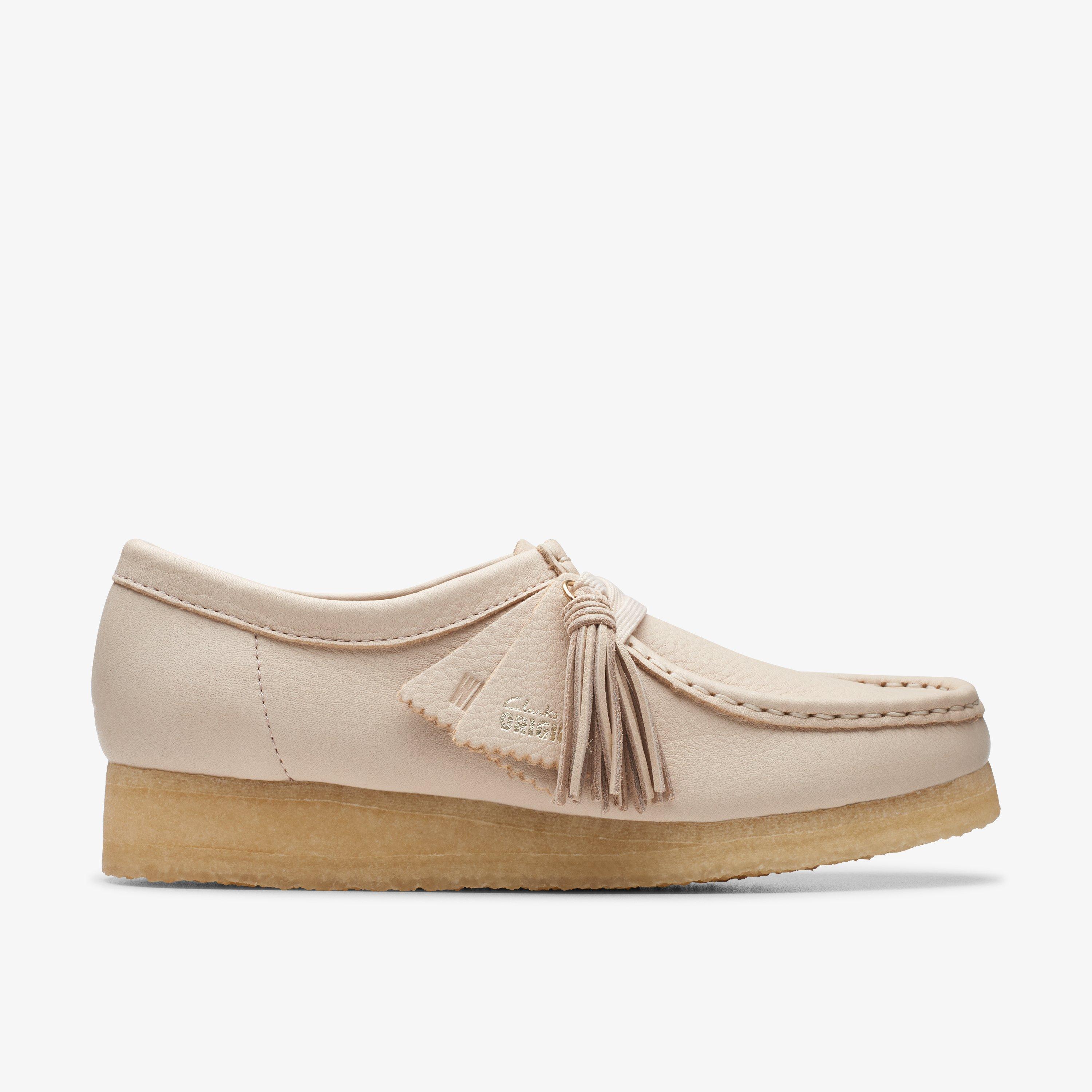 WOMENS Wallabee Beige Leather Shoes | Clarks US