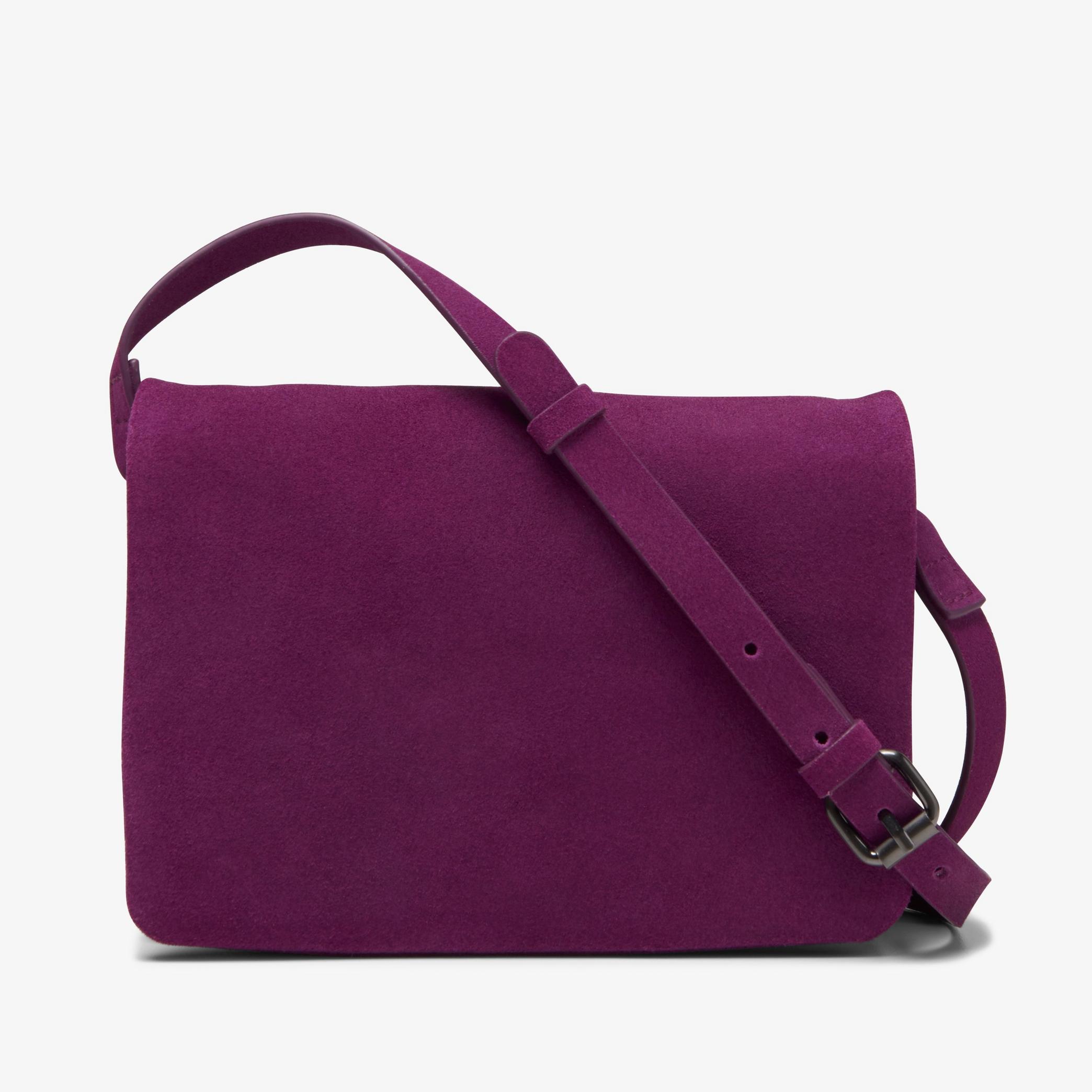 Treen Small Purple Suede Across Body Bag, view 1 of 4