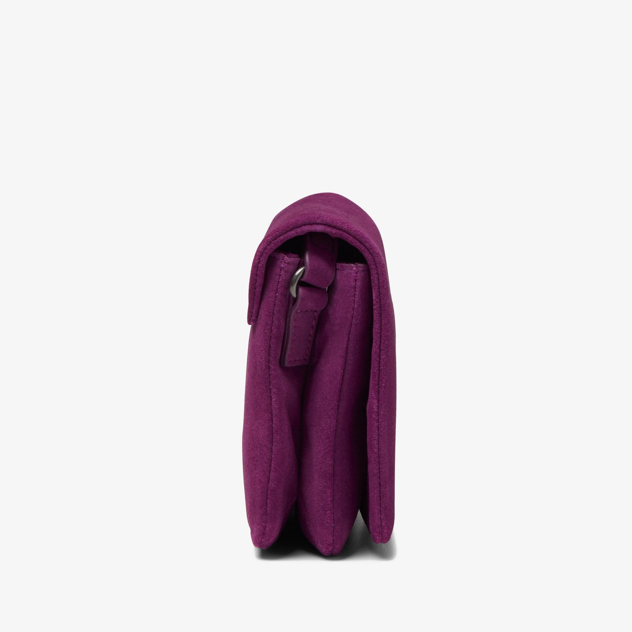 Treen Small Purple Suede Across Body Bag, view 3 of 4