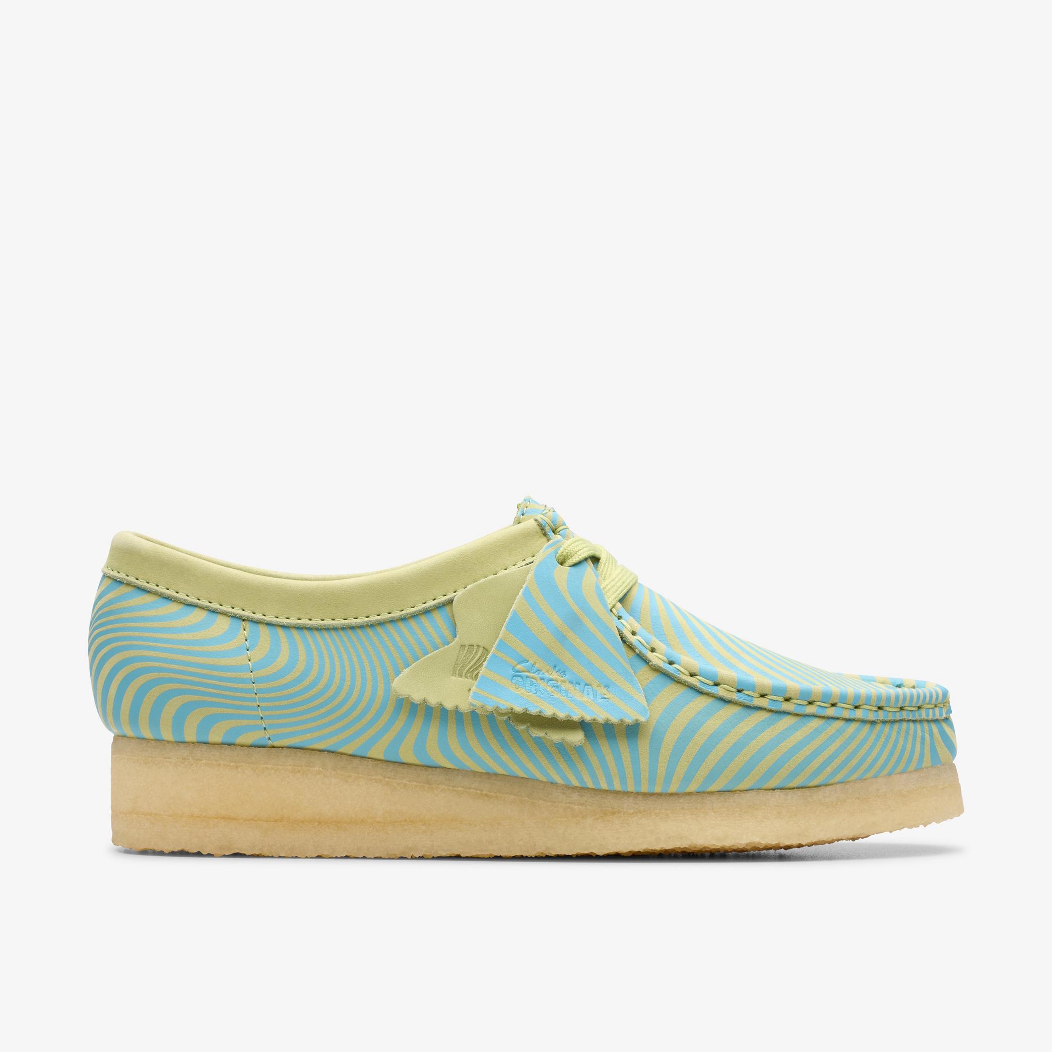 Wallabee Blue/Lime Print Wallabee, view 1 of 7