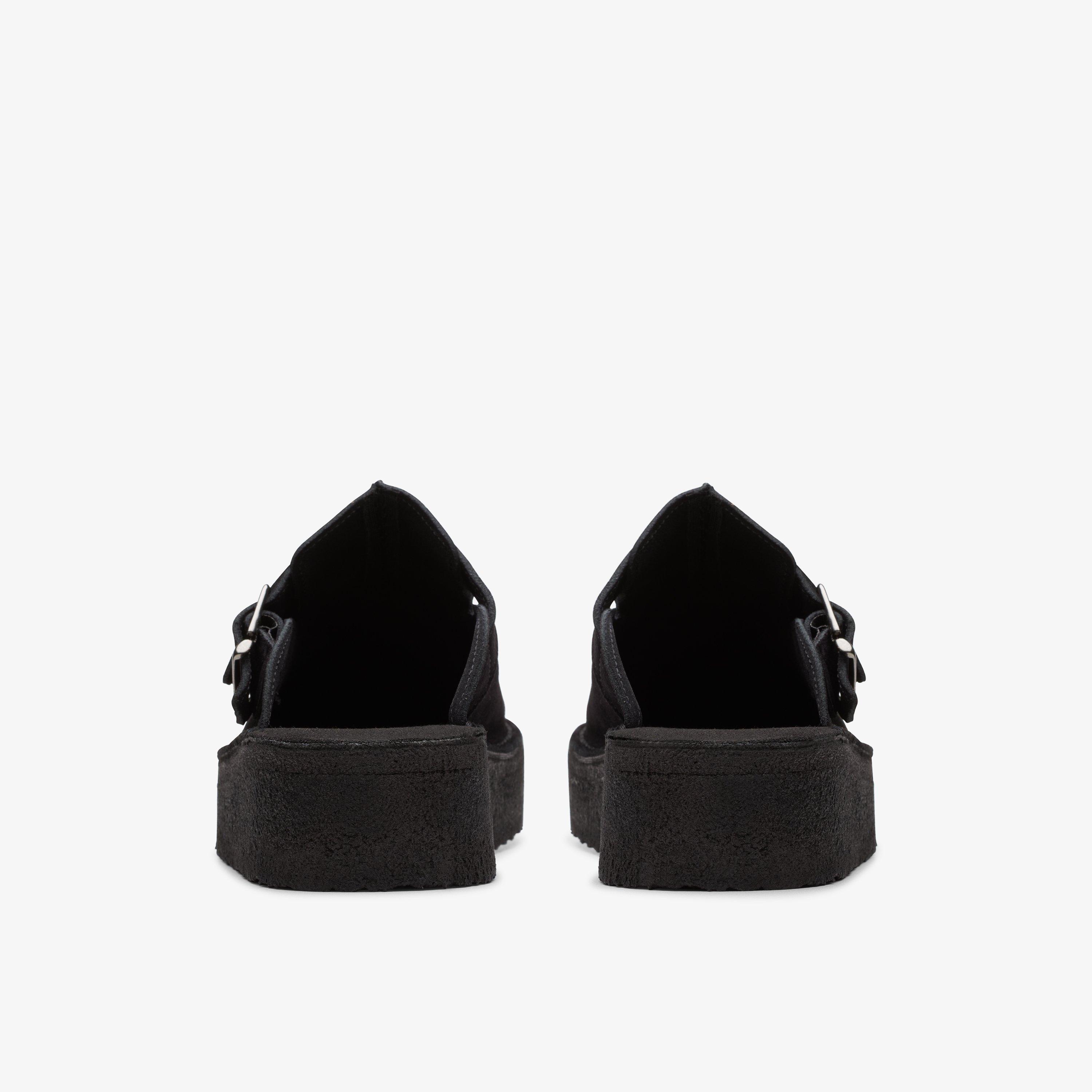 Trek Wedge Mule Black Suede Mules Slip Ons, view 5 of 6