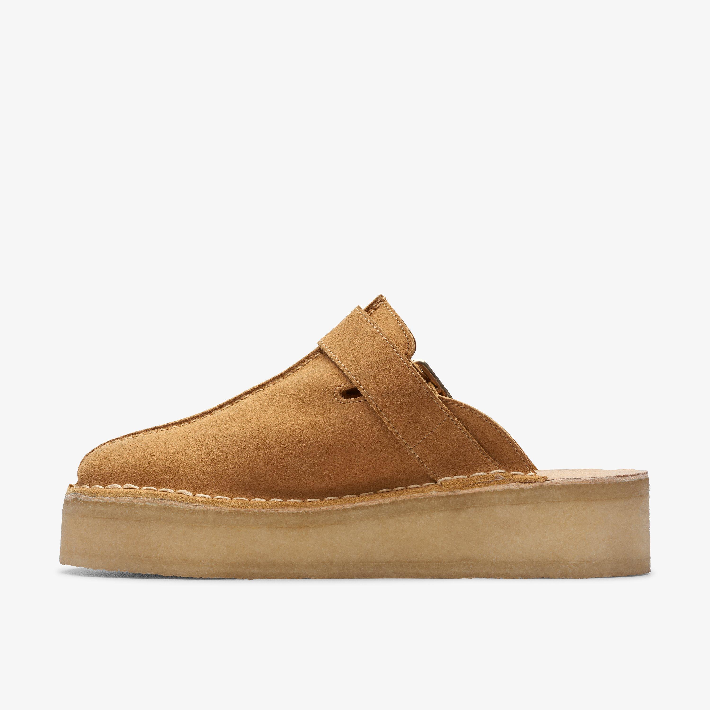 Trek Wedge Mule Mid Tan Suede Mules Slip Ons, view 3 of 8