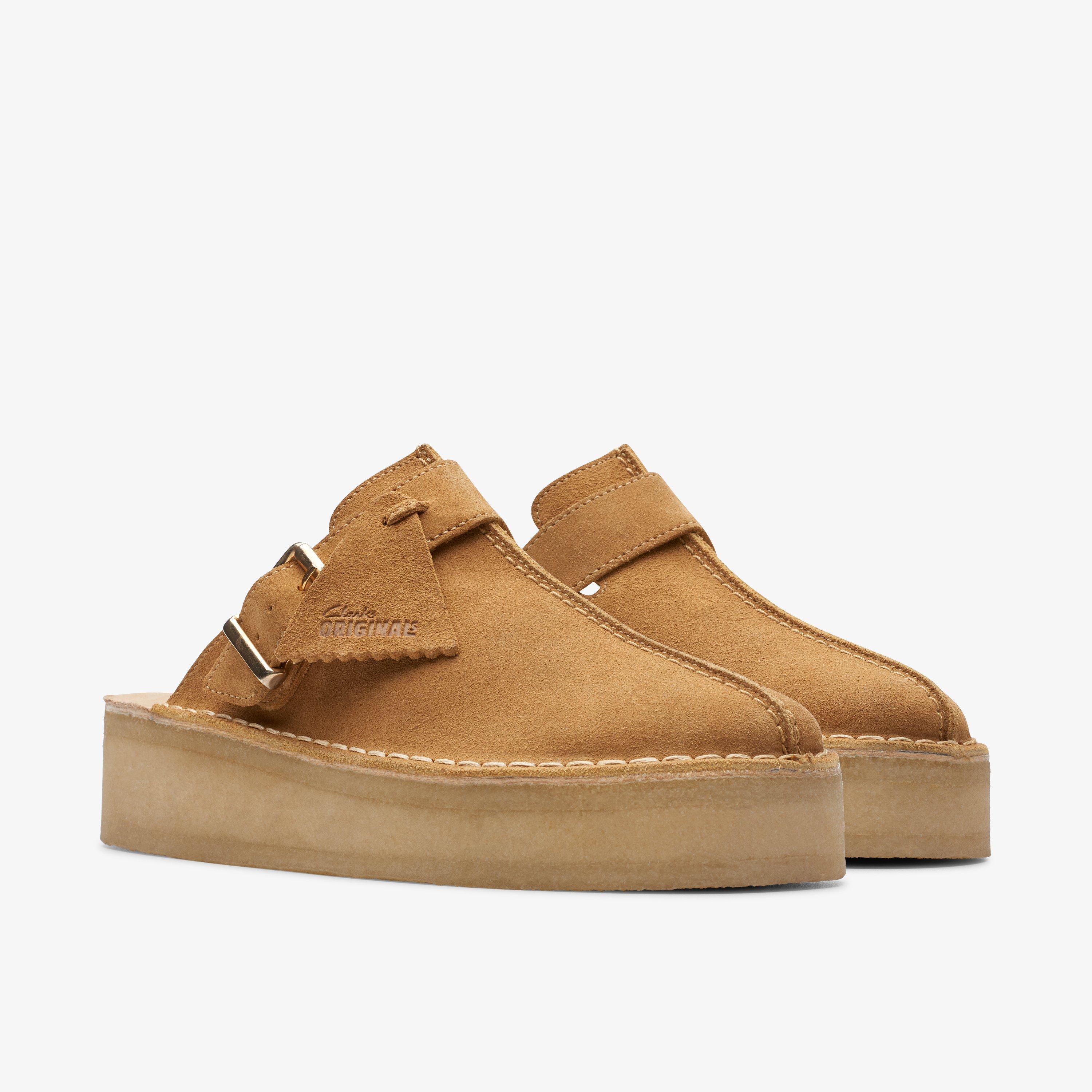 Trek Wedge Mule Mid Tan Suede Mules Slip Ons, view 5 of 8