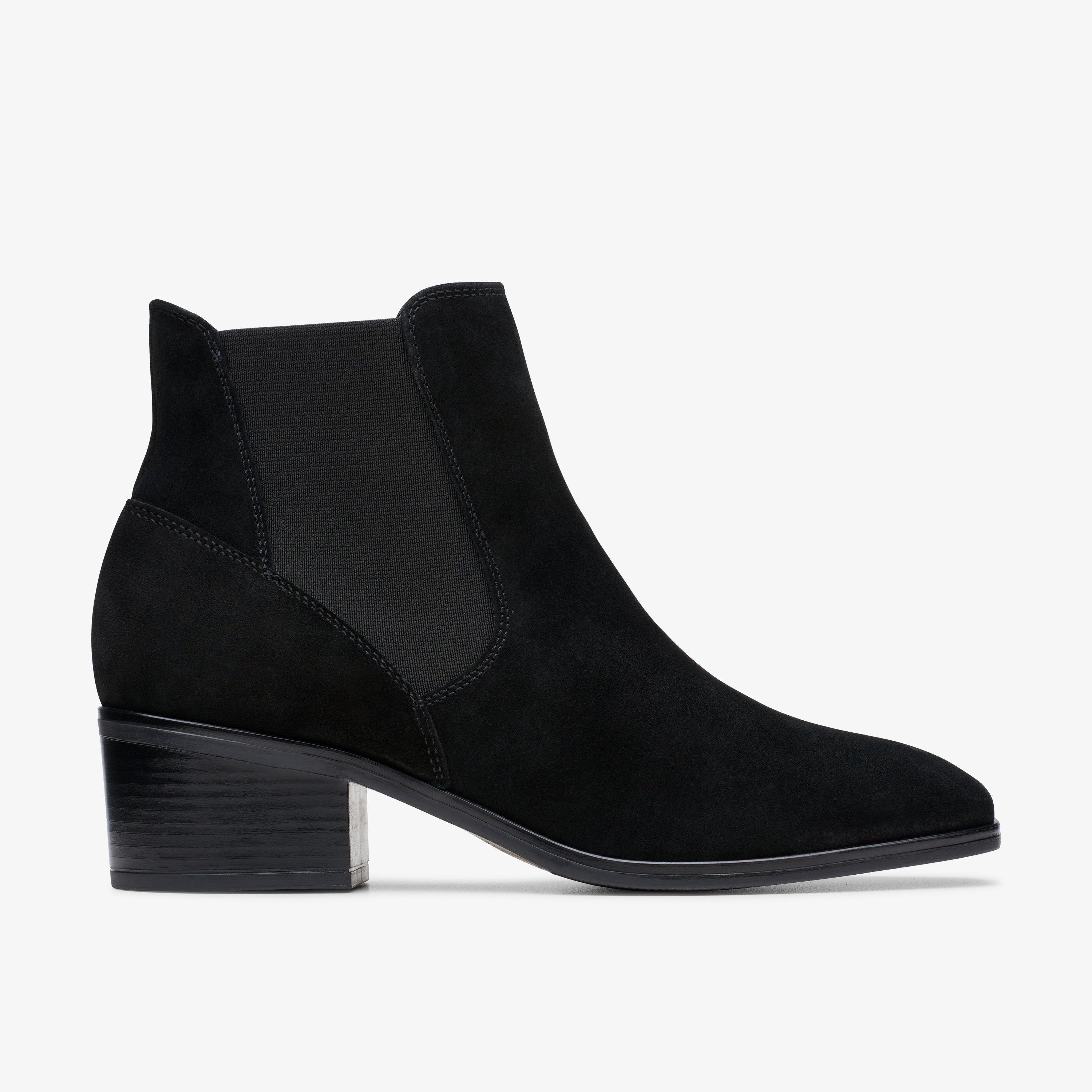 Clarks black best sale suede chelsea boots