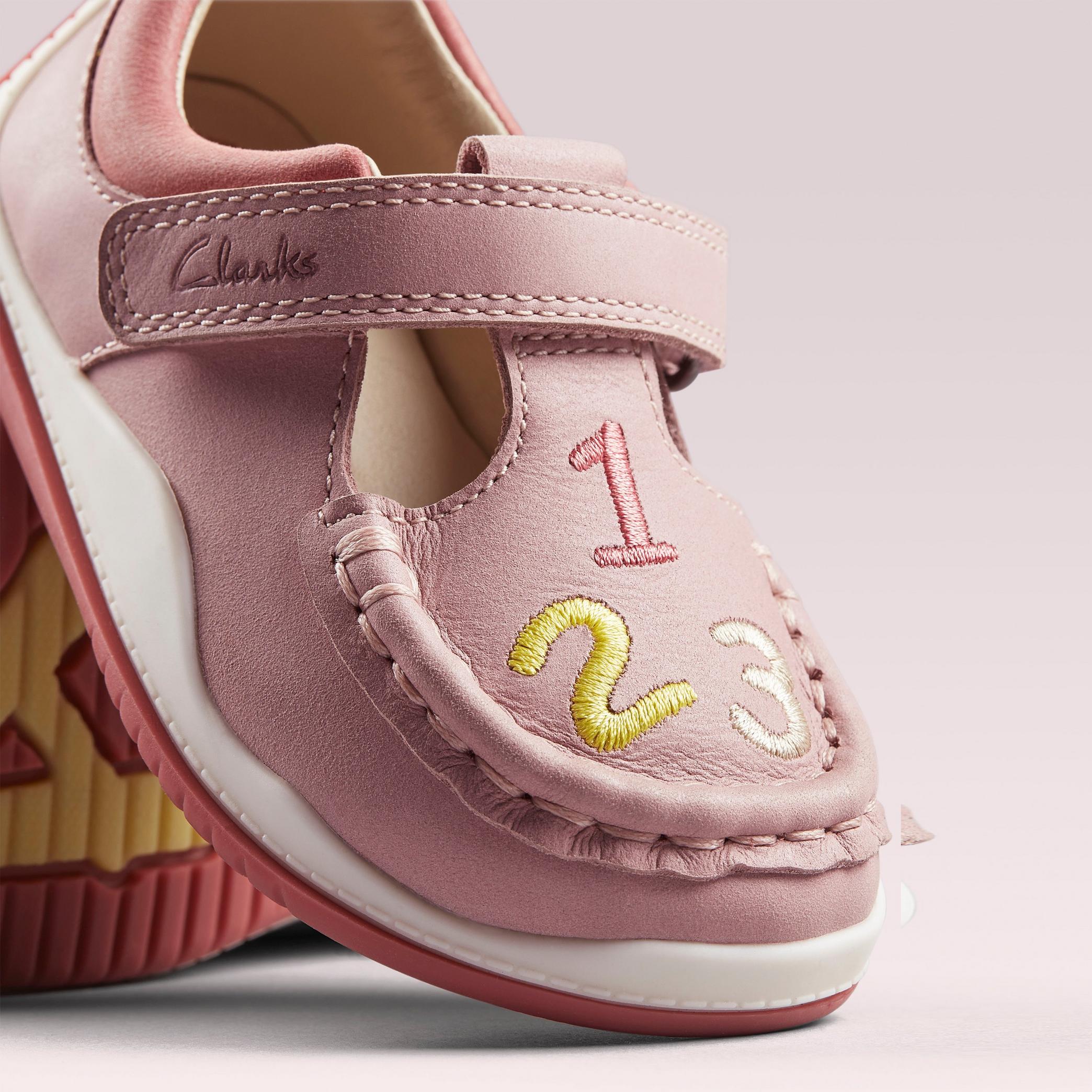 Noodle Shine Toddler Dusty Pink Leather T Bar Shoes, view 4 of 10