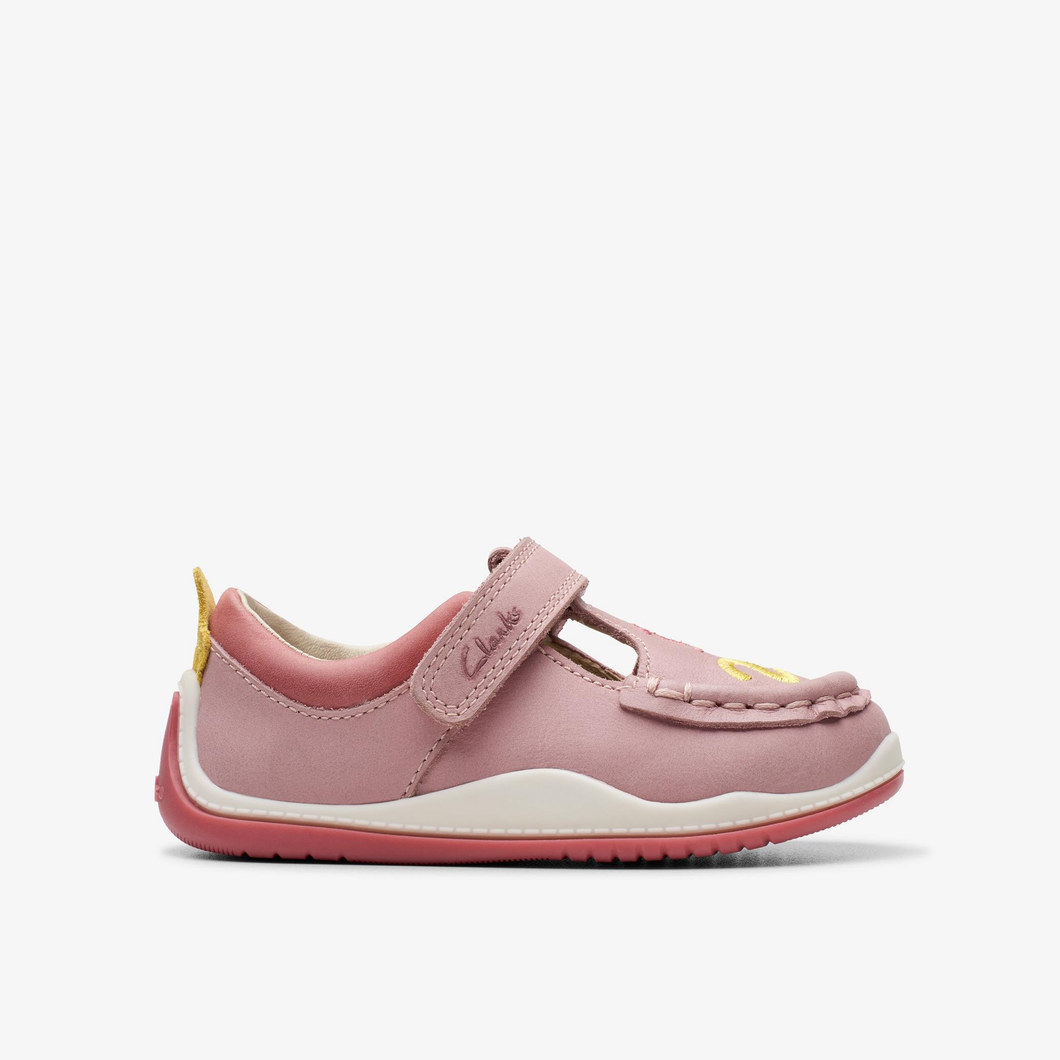 Noodle Shine Toddler Dusty Pink Leather T Bar Shoes, view 1 of 10
