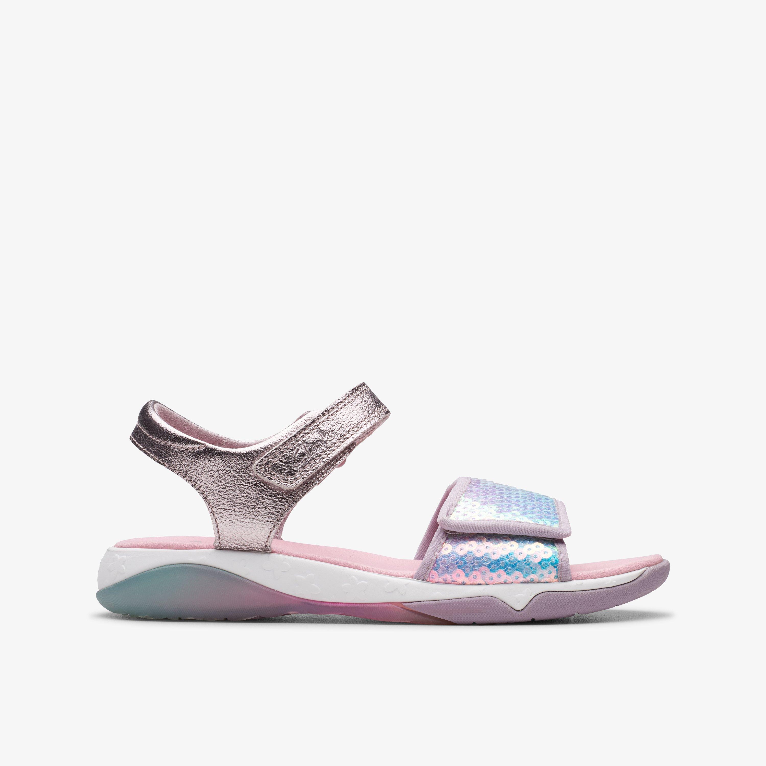 Osian Spark Kid Purple Flat Sandals Riptape, view 1 of 7