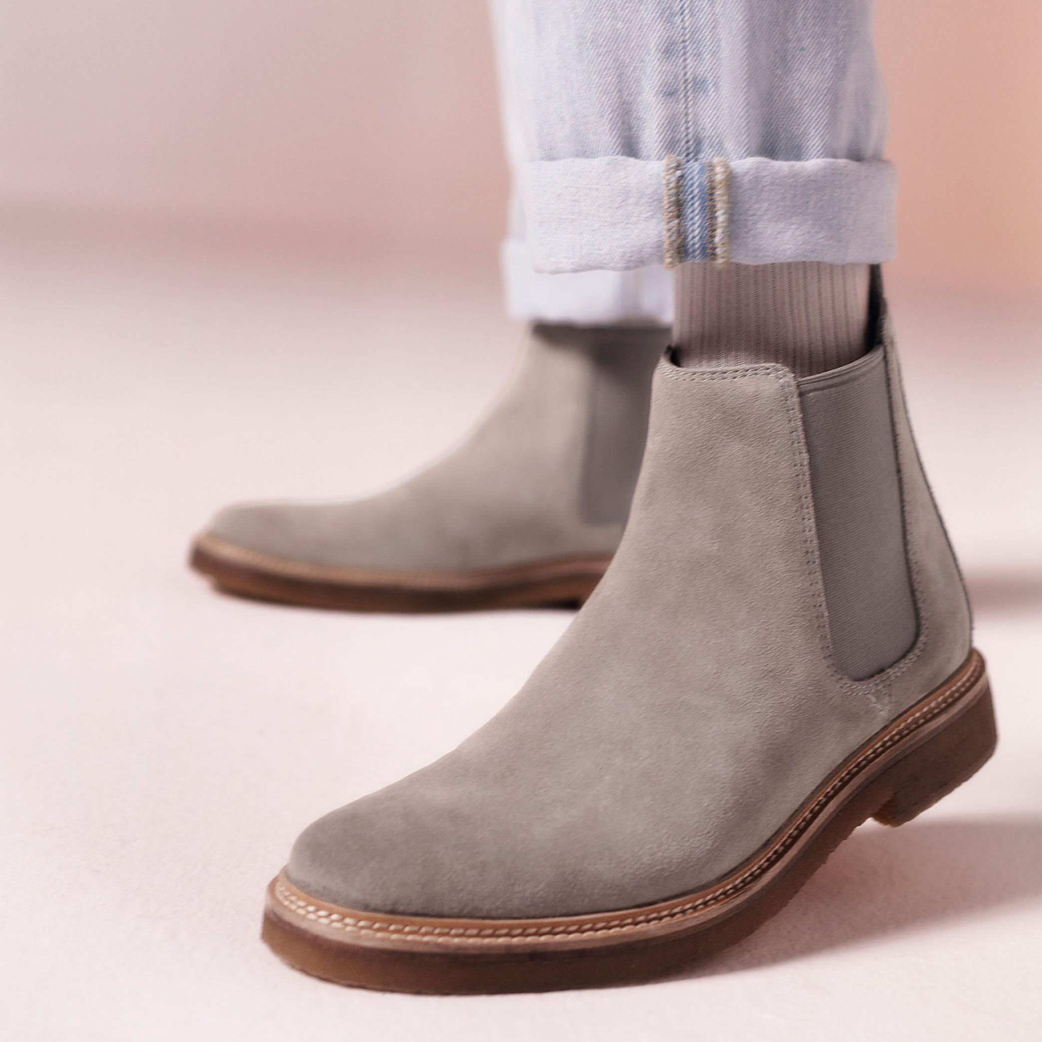 Clarkdale Easy Grey Chelsea Boots, view 2 of 8