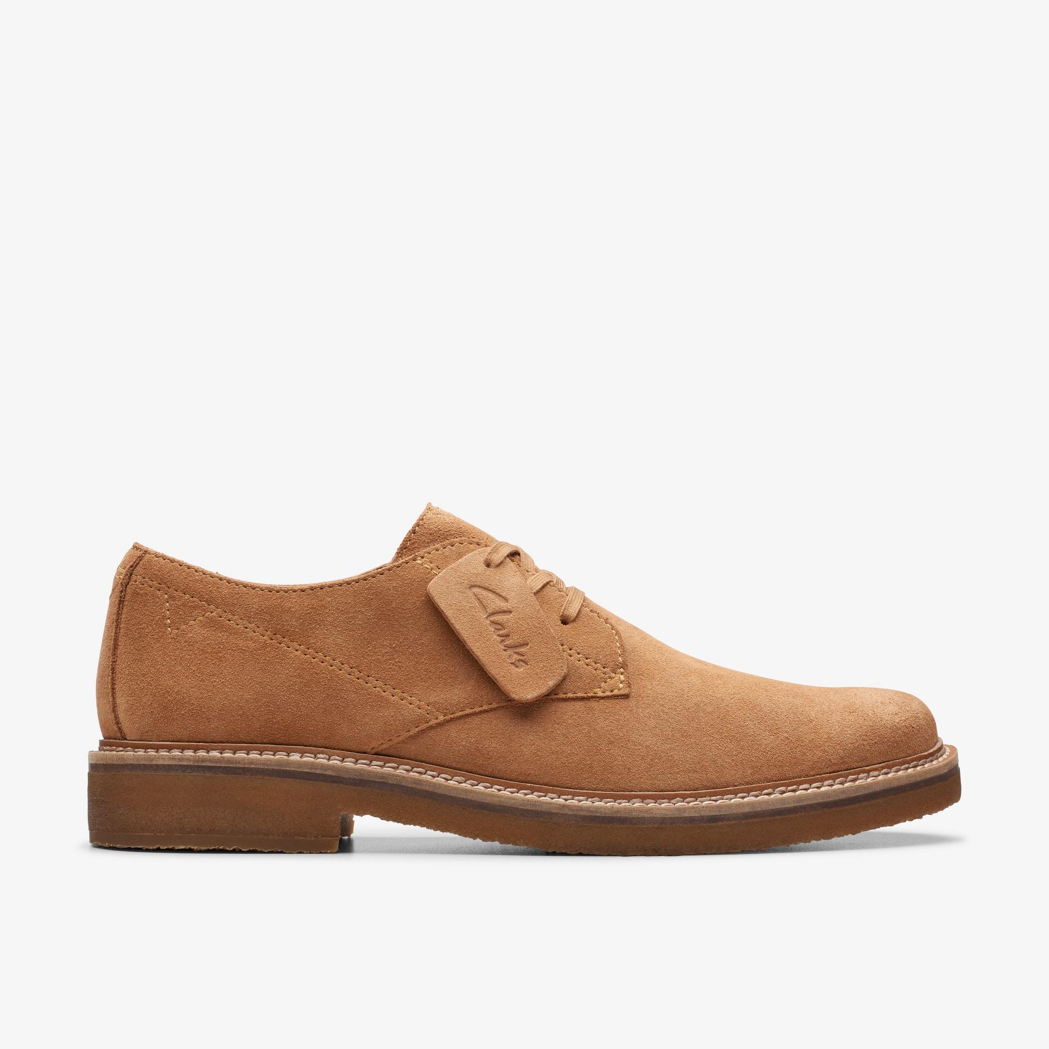 Clarkdale Derby Light Tan Suede Oxford Shoes, view 1 of 6