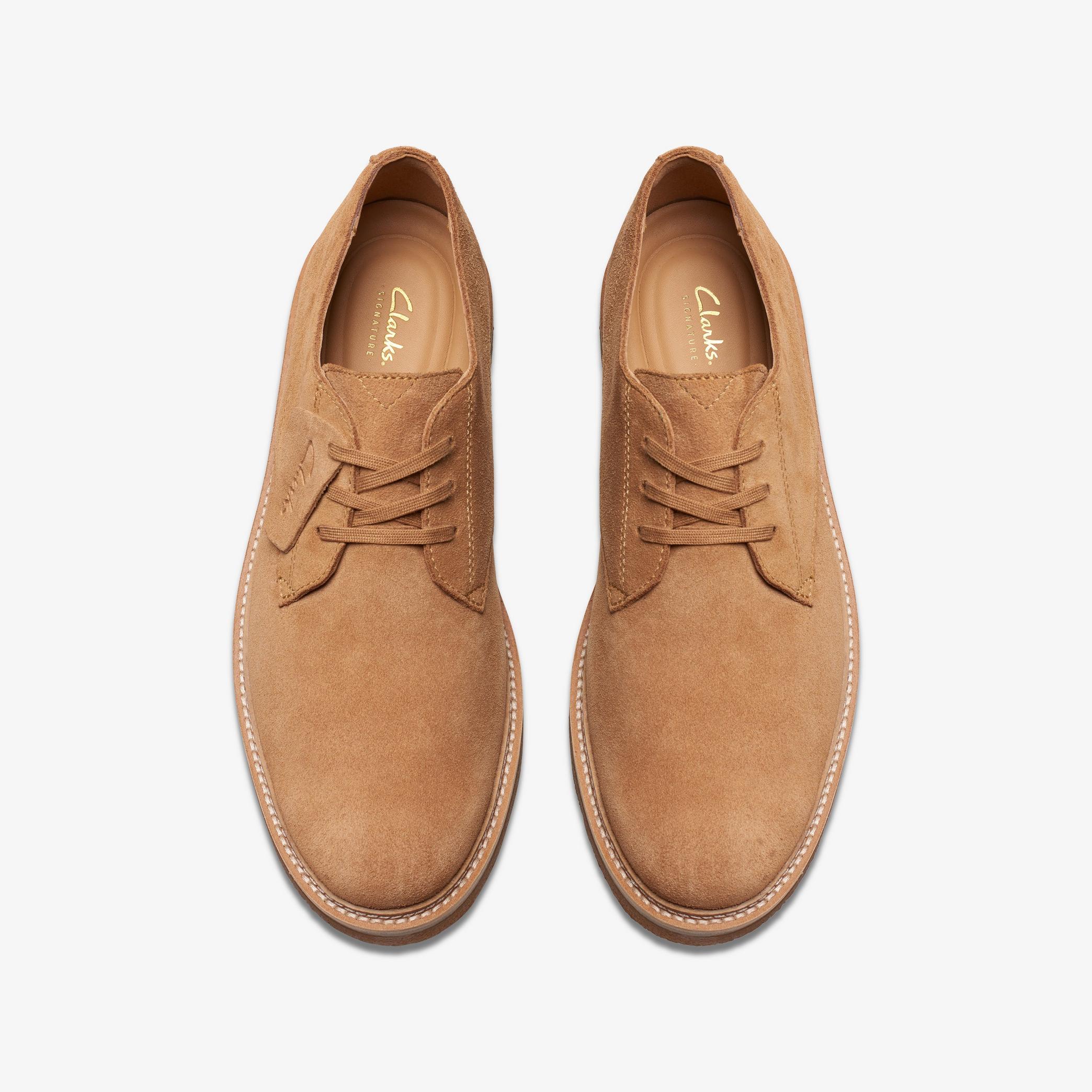 Clarkdale Derby Light Tan Suede Oxford Shoes, view 6 of 6