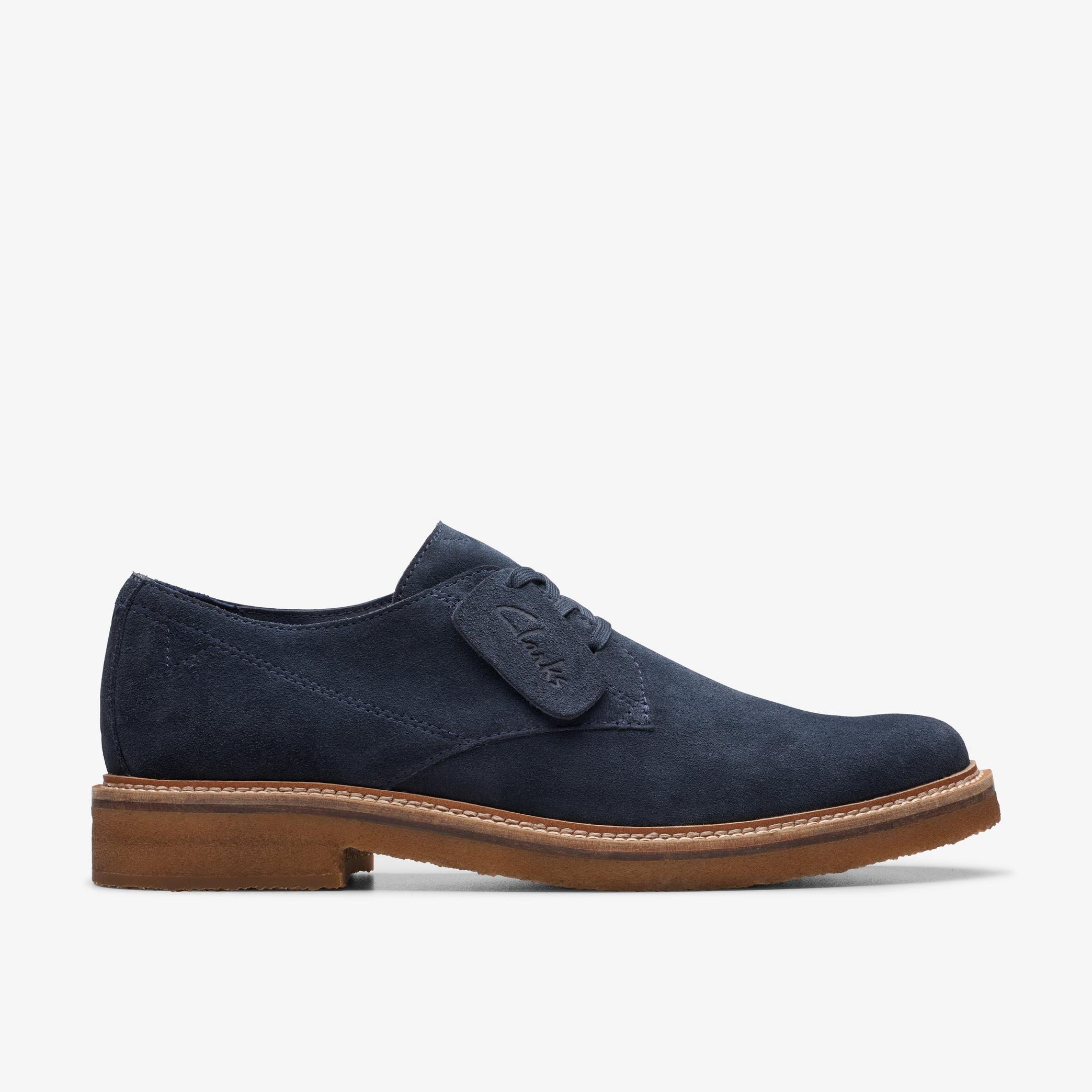 Clarkdale Derby Navy Suede Oxford Shoes, view 1 of 6