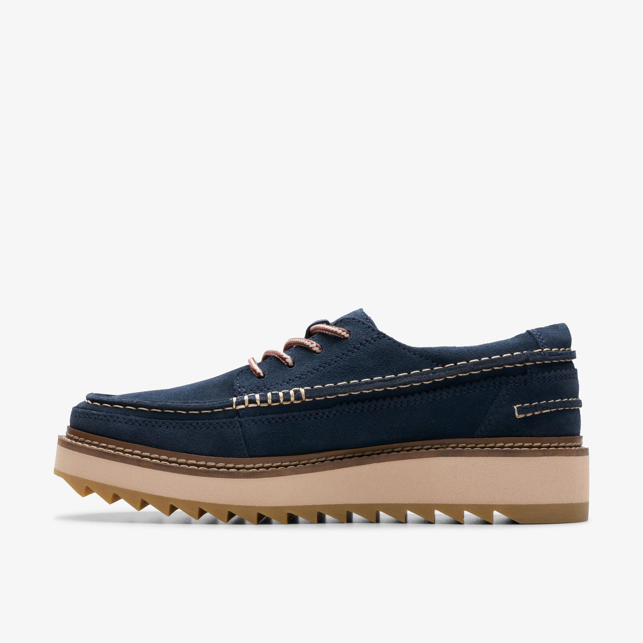 Clarkhill Lace Navy Suede Moccasins, view 2 of 6