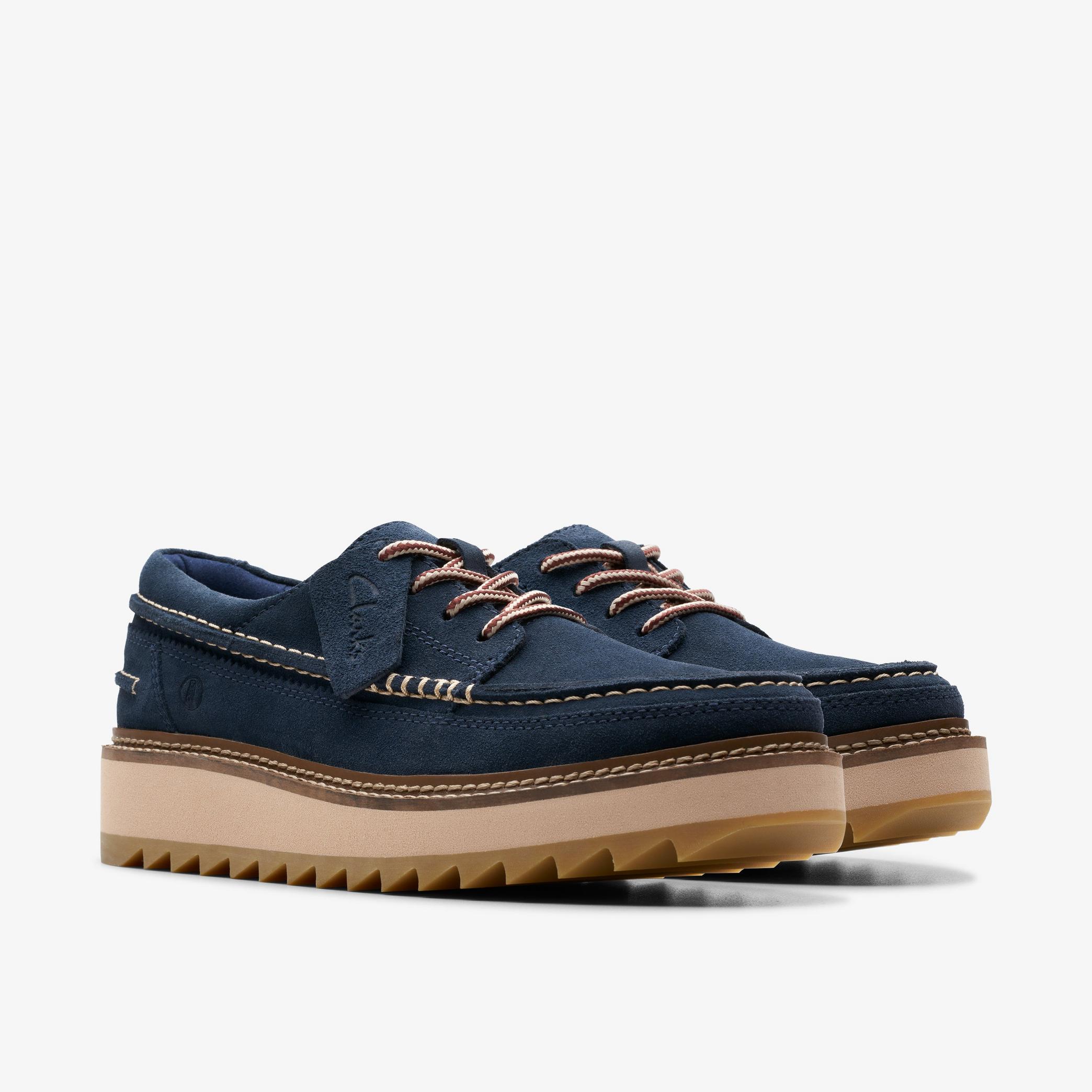 Clarkhill Lace Navy Suede Moccasins, view 4 of 6