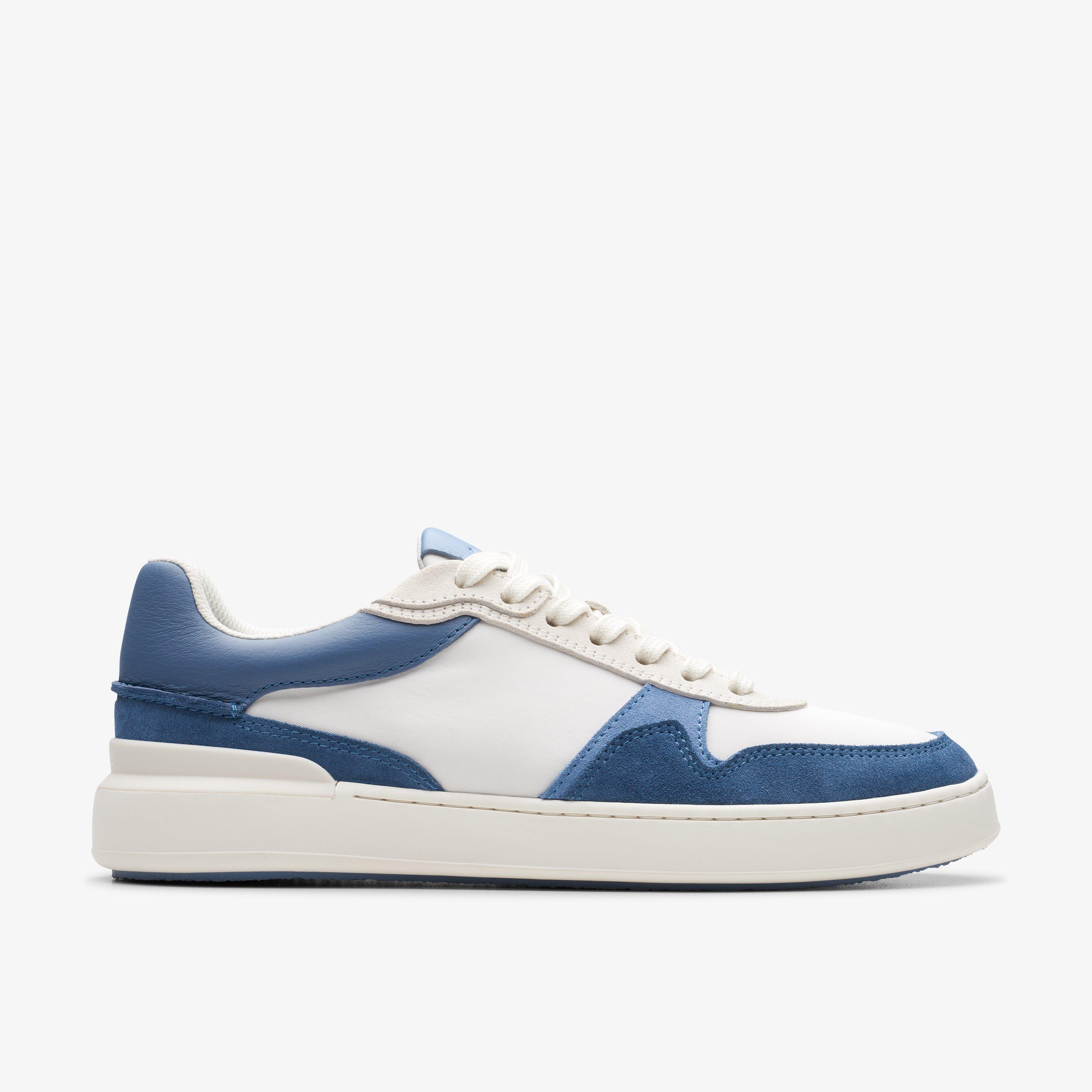 MENS Court Lite Race Blue Combination Sneakers | Clarks US