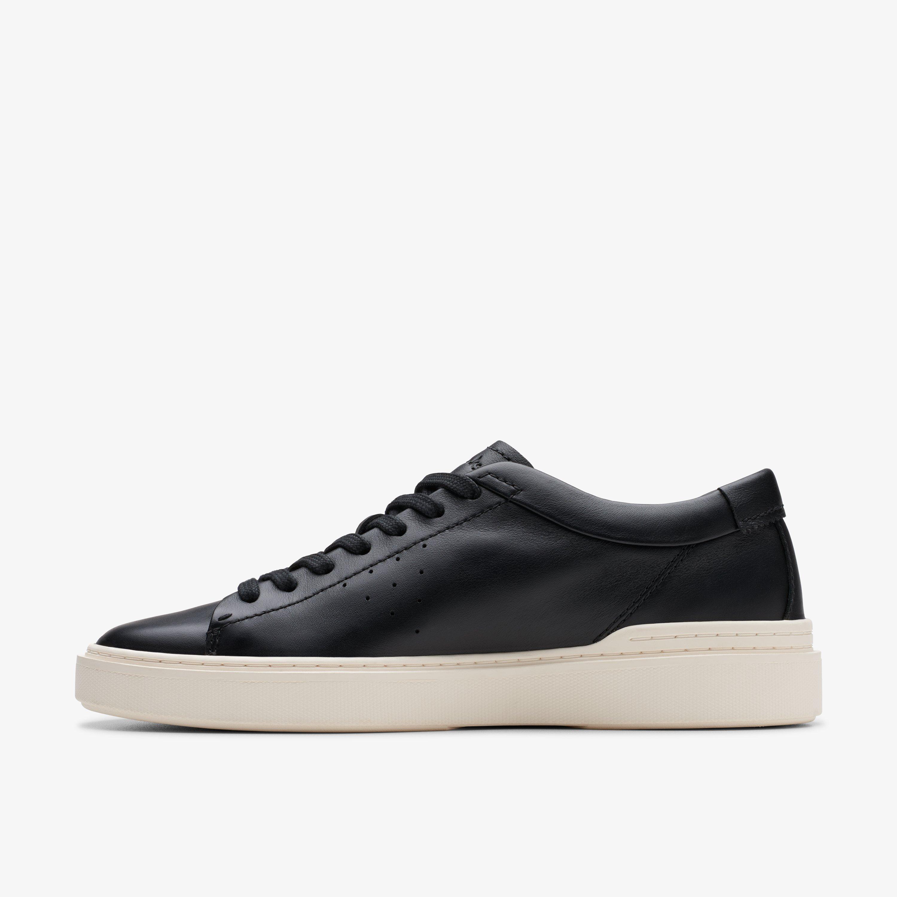 Mens Craft Swift Black Leather Trainers Clarks UK