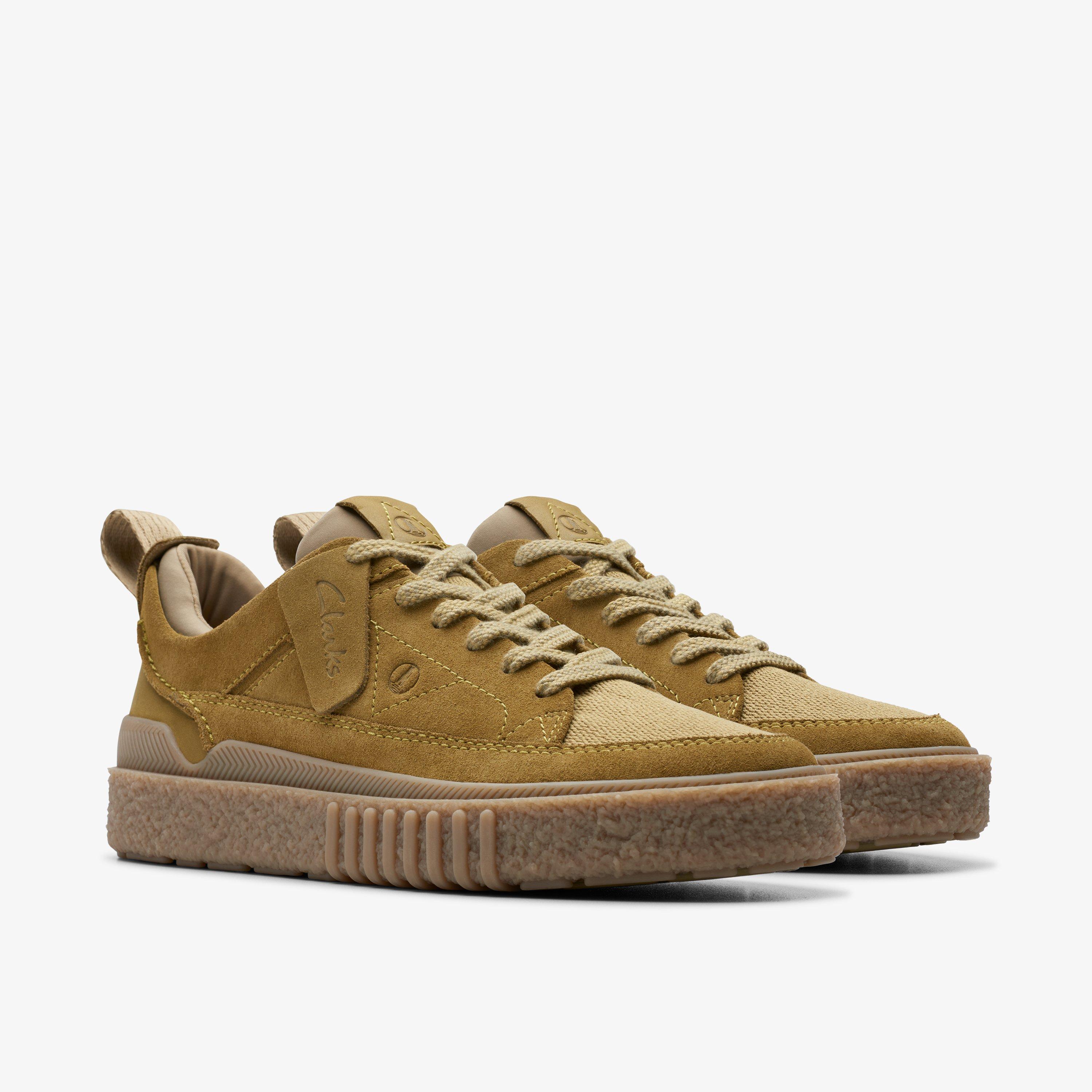 MENS Somerset Lace Light Olive Suede Sneakers Clarks US