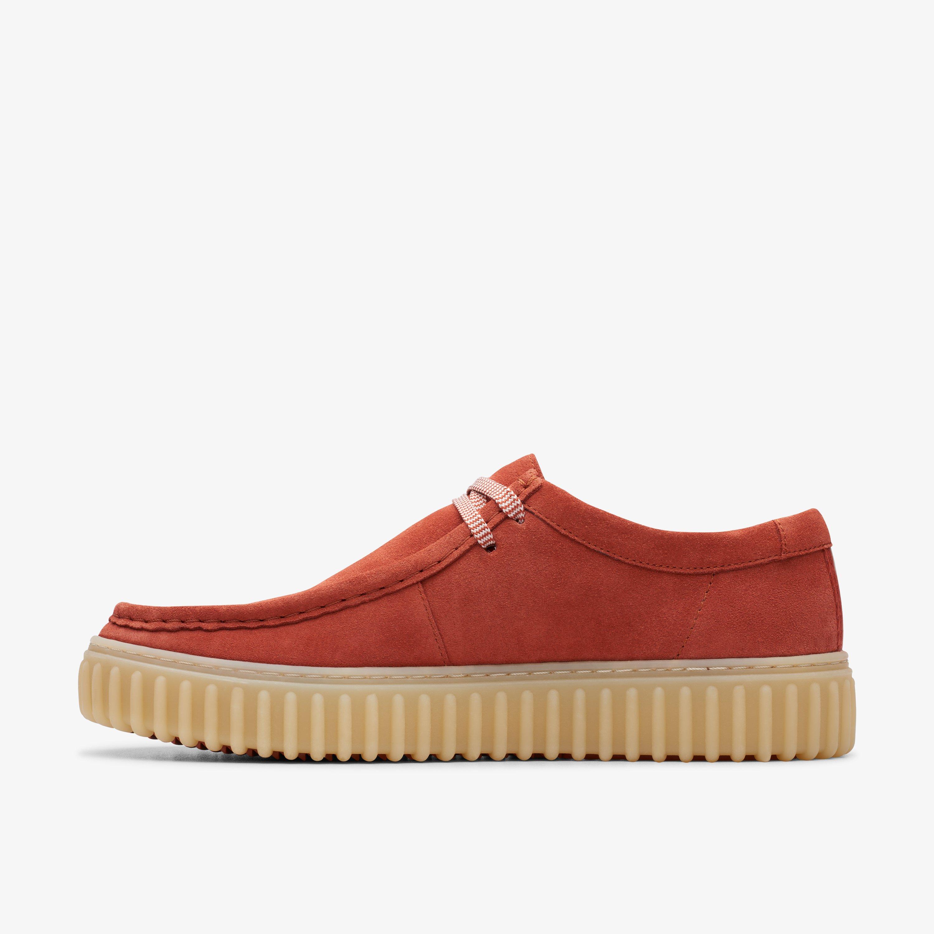 Clarks red hot sale suede shoes