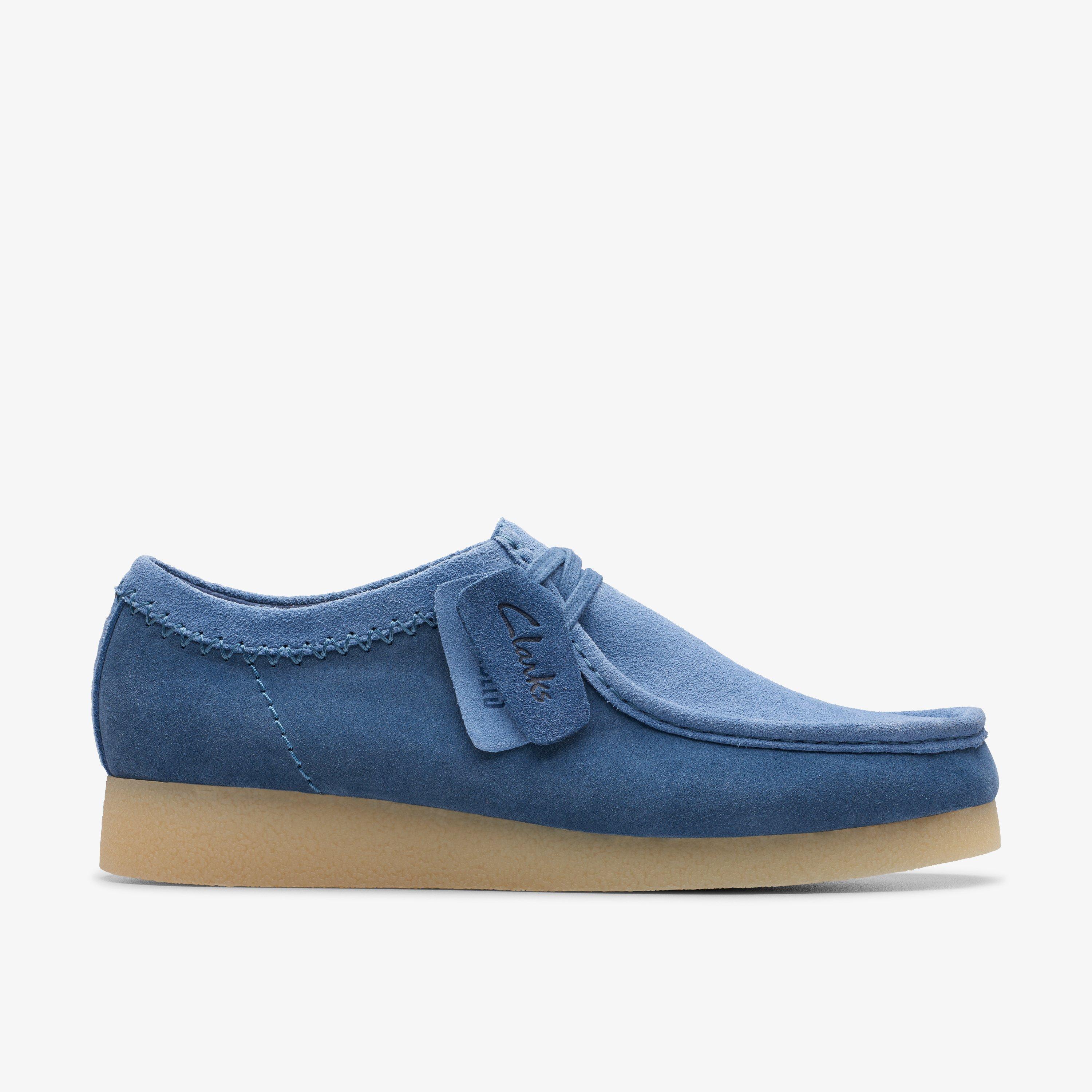 Mens Wallabee EVO Blue Suede Moccasins | Clarks US